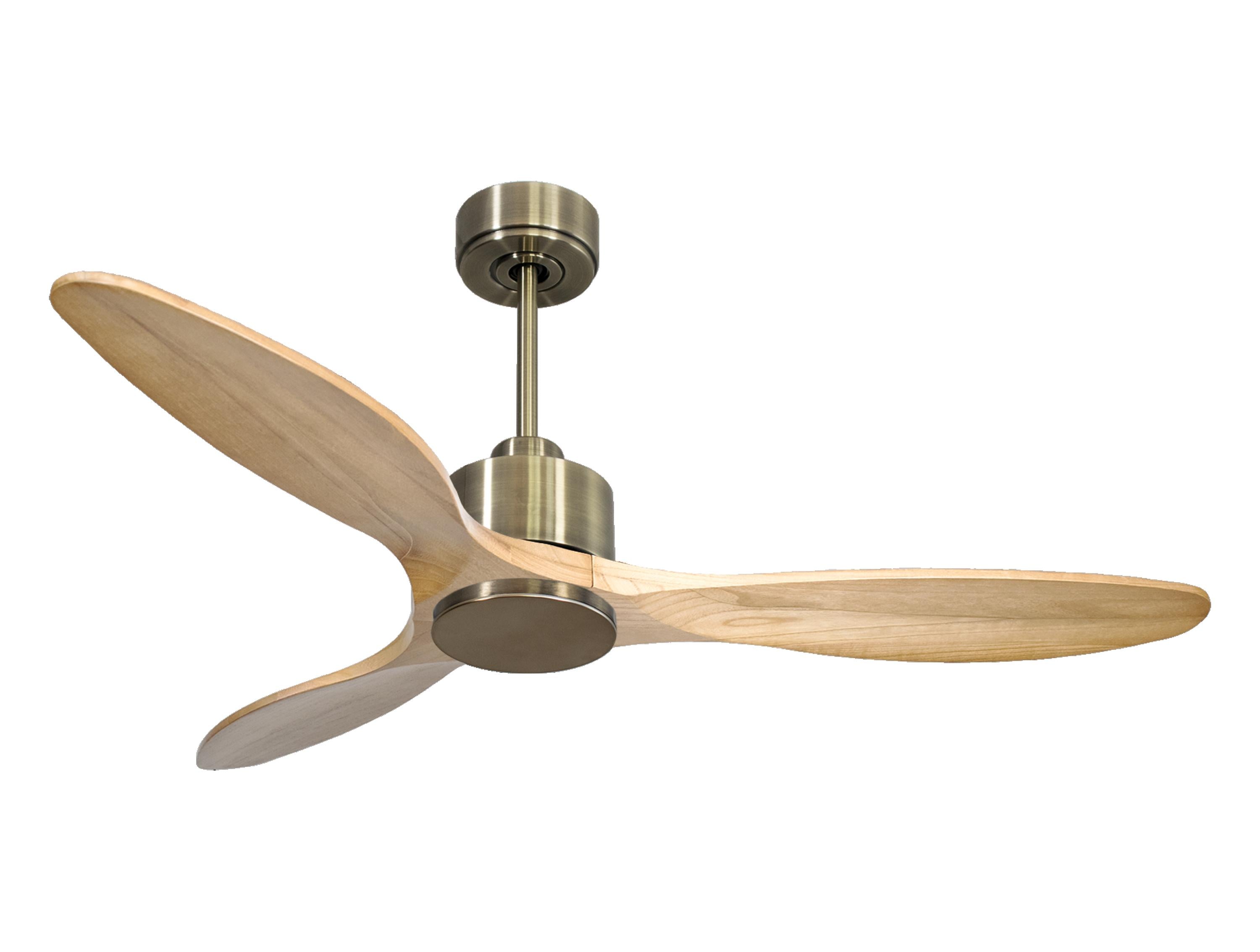 Ventilateur de plafond Réversible Thermostat Wifi Moteur à courant continu Toits en pente Télécommande Hypersilence Mémoire