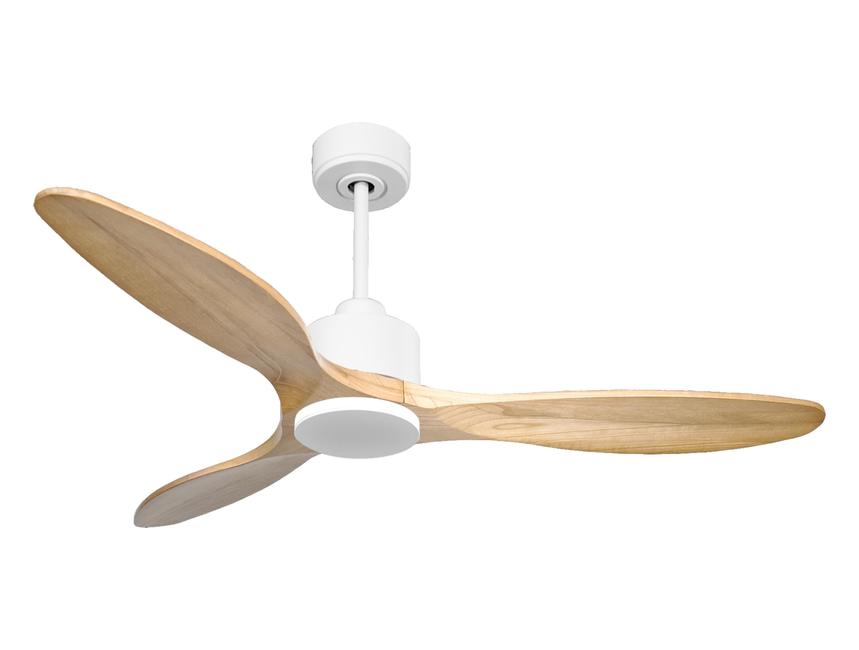 Ventilateur de plafond Réversible Thermostat Wifi Moteur à courant continu Toits en pente Télécommande Hypersilence Mémoire