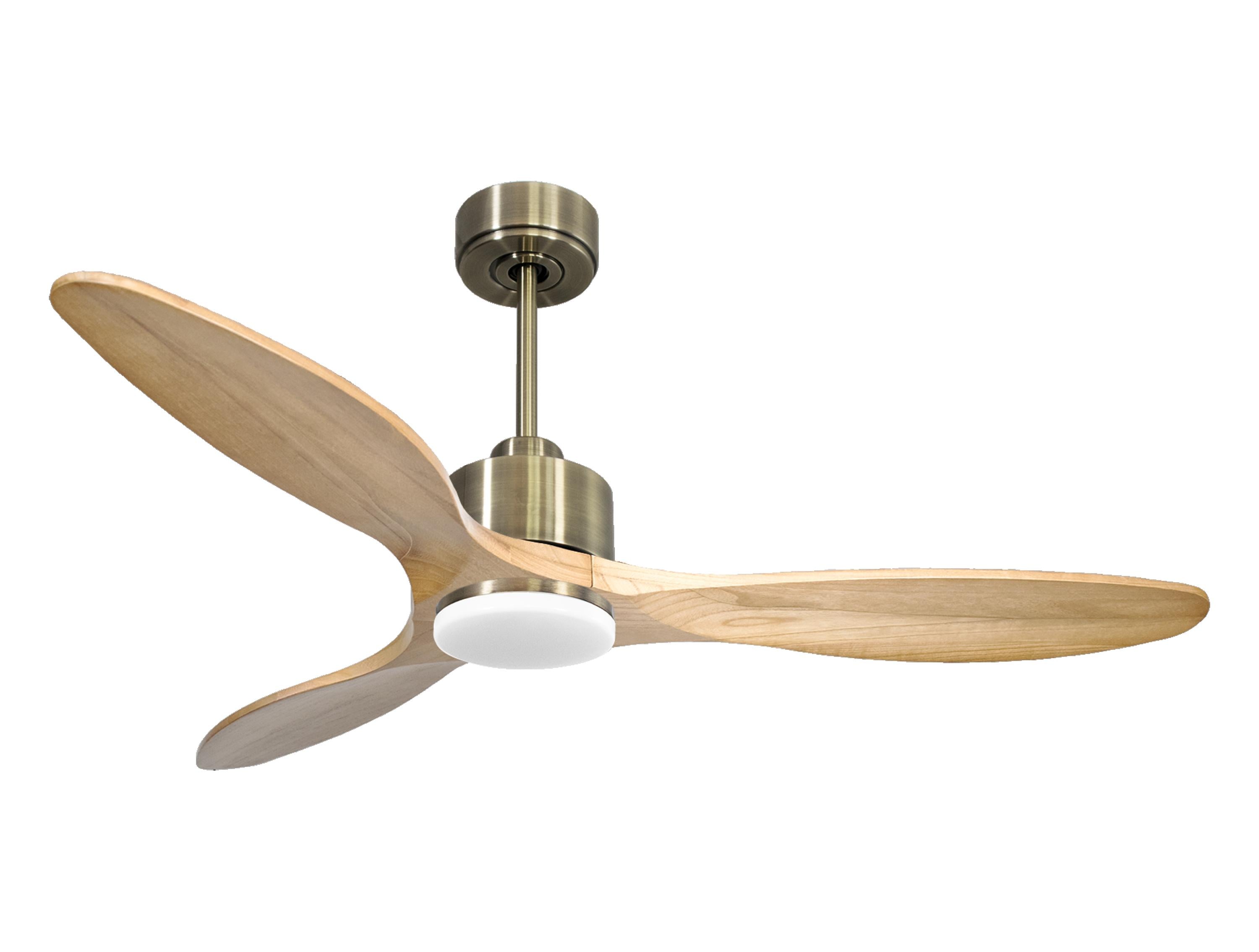 Ventilateur de plafond Réversible Thermostat Dimmable Wifi Moteur à courant continu Toits en pente Télécommande Lumière à trois tons Hypersilence Mémoire