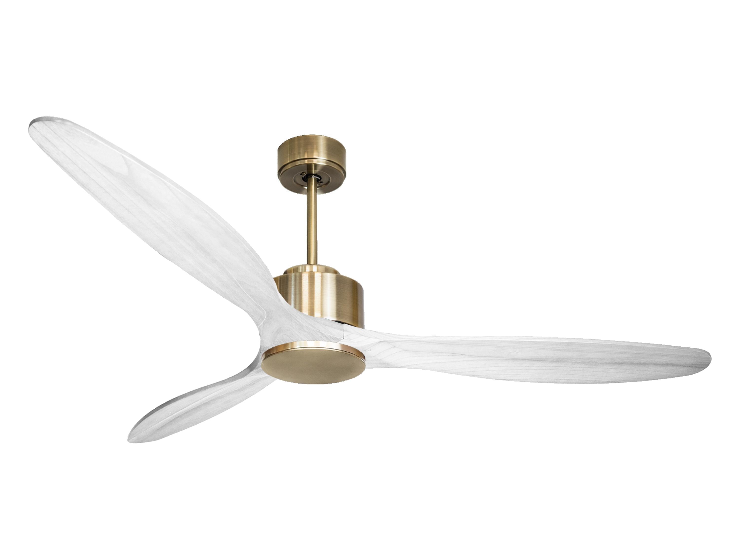Ventilateur de plafond Réversible Thermostat Wifi Moteur à courant continu Toits en pente Télécommande Hypersilence Mémoire