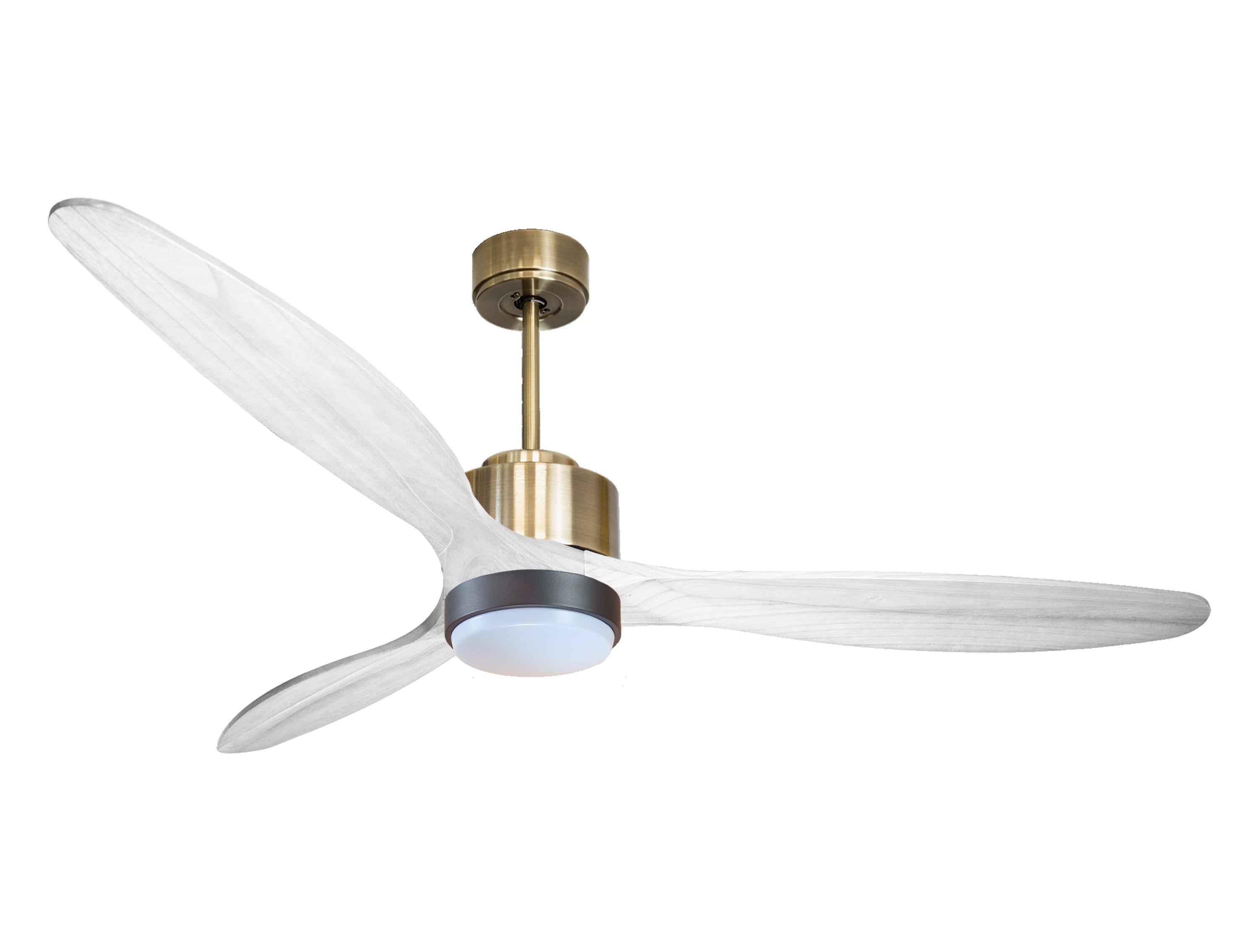 Ventilateur de plafond Réversible Thermostat Dimmable Wifi Moteur à courant continu Toits en pente Télécommande Lumière à trois tons Hypersilence Mémoire