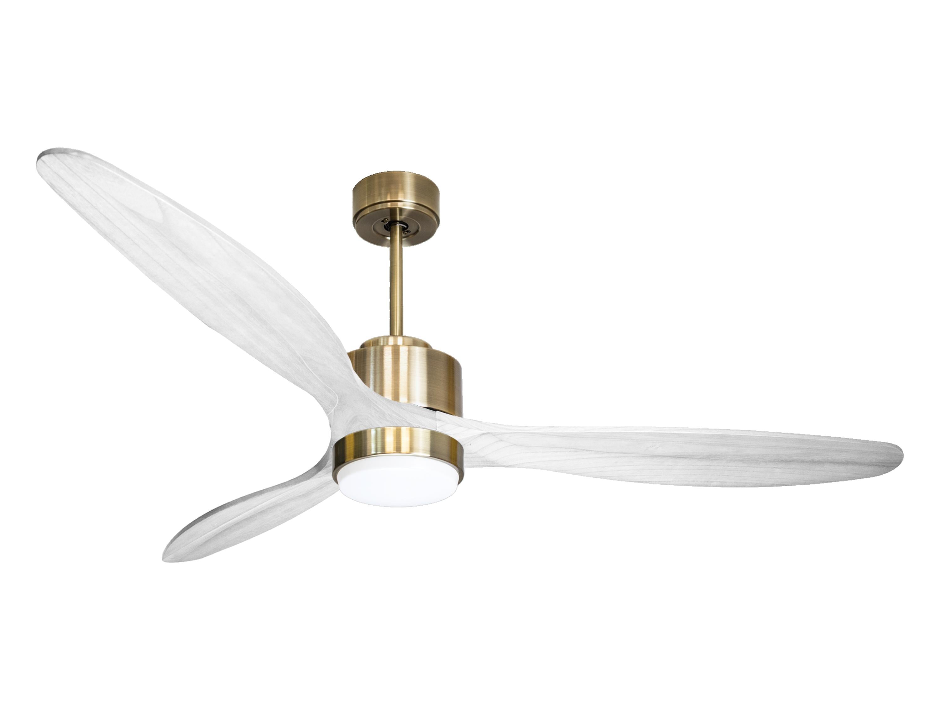 Ventilateur de plafond Réversible Thermostat Dimmable Wifi Moteur à courant continu Toits en pente Télécommande Lumière à trois tons Hypersilence Mémoire
