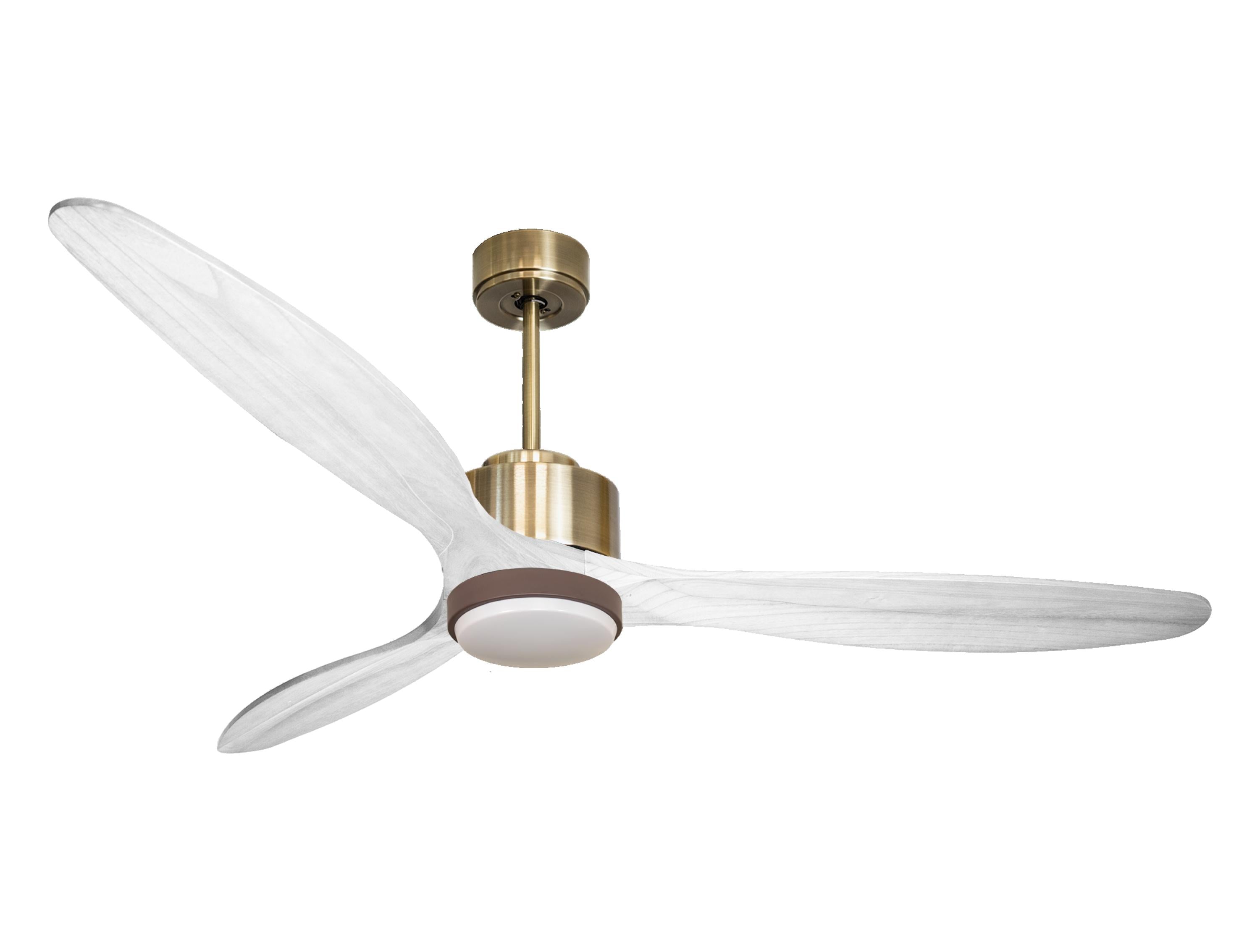 Ventilateur de plafond Réversible Thermostat Dimmable Wifi Moteur à courant continu Toits en pente Télécommande Lumière à trois tons Hypersilence Mémoire