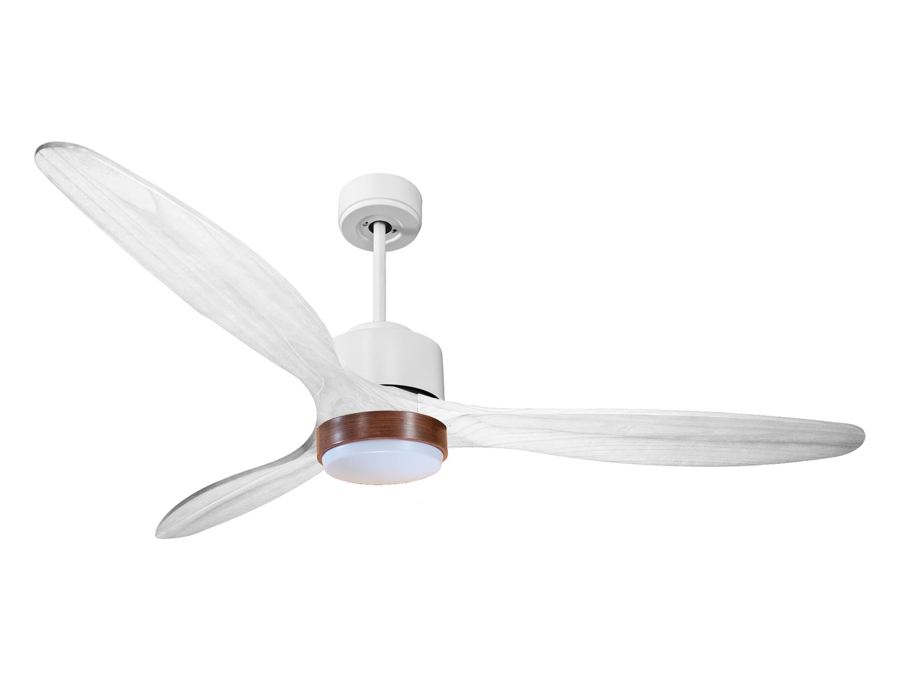 Ventilateur de plafond Réversible Thermostat Dimmable Wifi Moteur à courant continu Toits en pente Télécommande Lumière à trois tons Hypersilence Mémoire