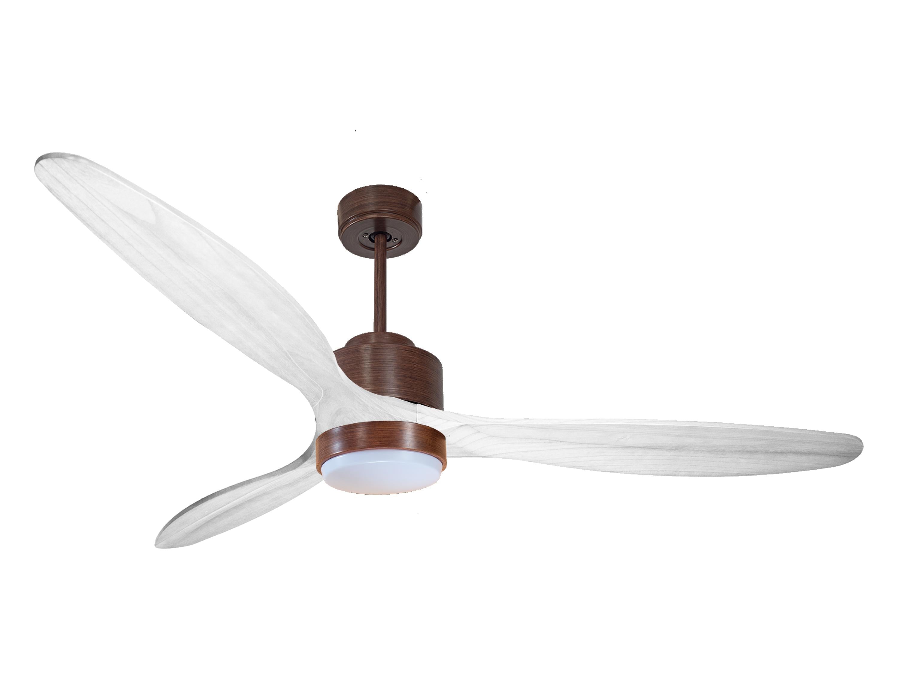 Ventilateur de plafond Réversible Thermostat Dimmable Wifi Moteur à courant continu Toits en pente Télécommande Lumière à trois tons Hypersilence Mémoire