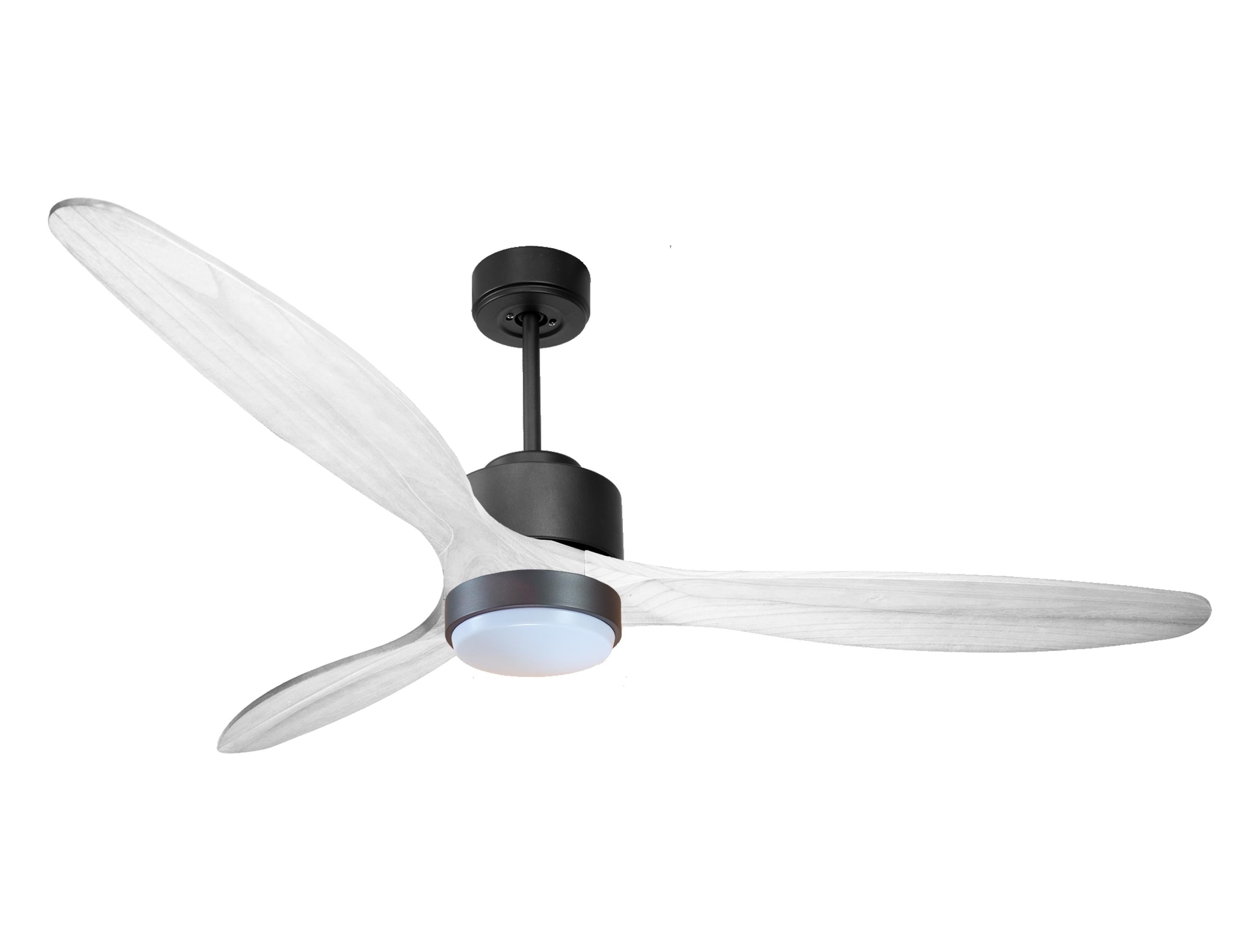 Ventilateur de plafond Réversible Thermostat Dimmable Wifi Moteur à courant continu Toits en pente Télécommande Lumière à trois tons Hypersilence Mémoire