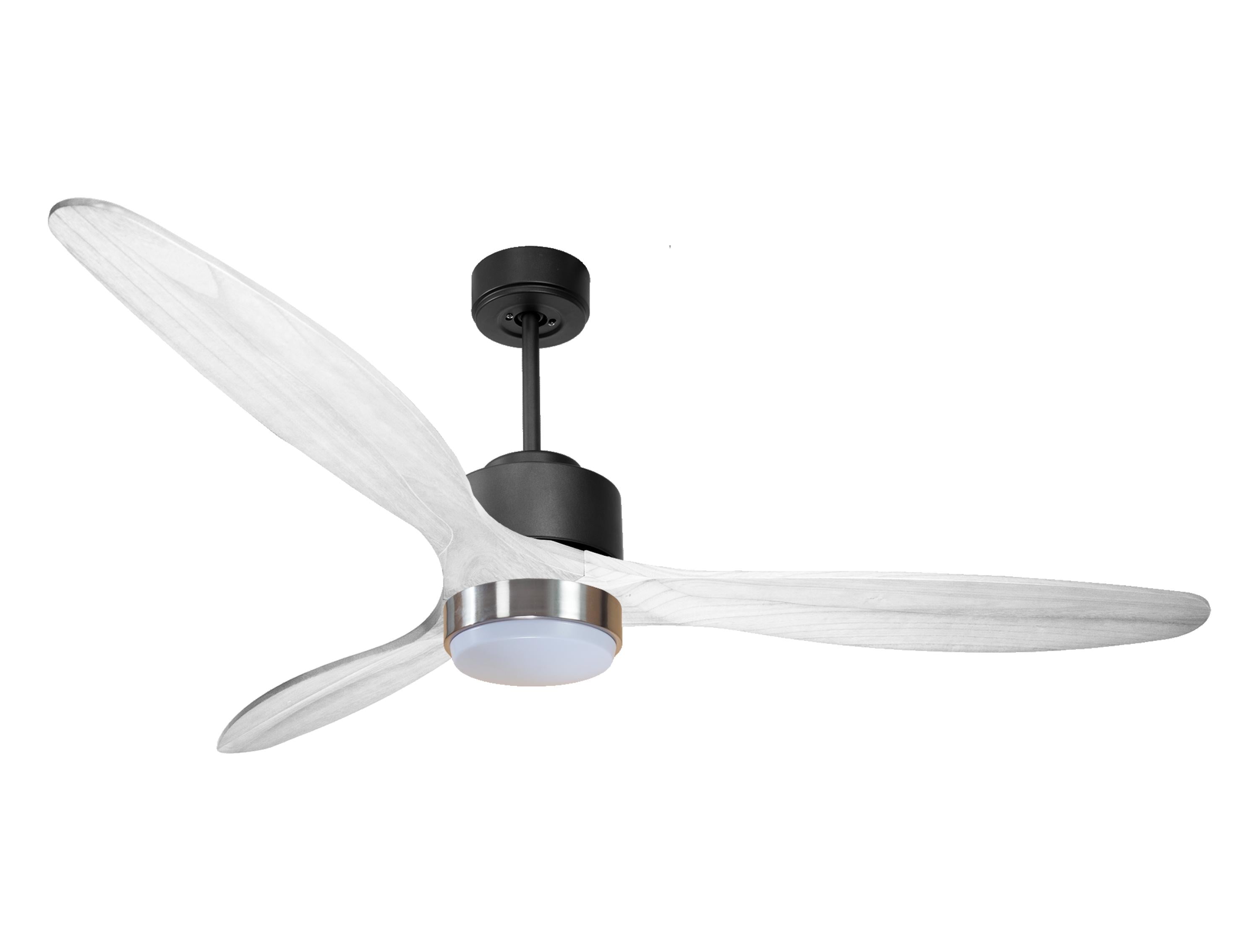 Ventilateur de plafond Réversible Thermostat Dimmable Wifi Moteur à courant continu Toits en pente Télécommande Lumière à trois tons Hypersilence Mémoire