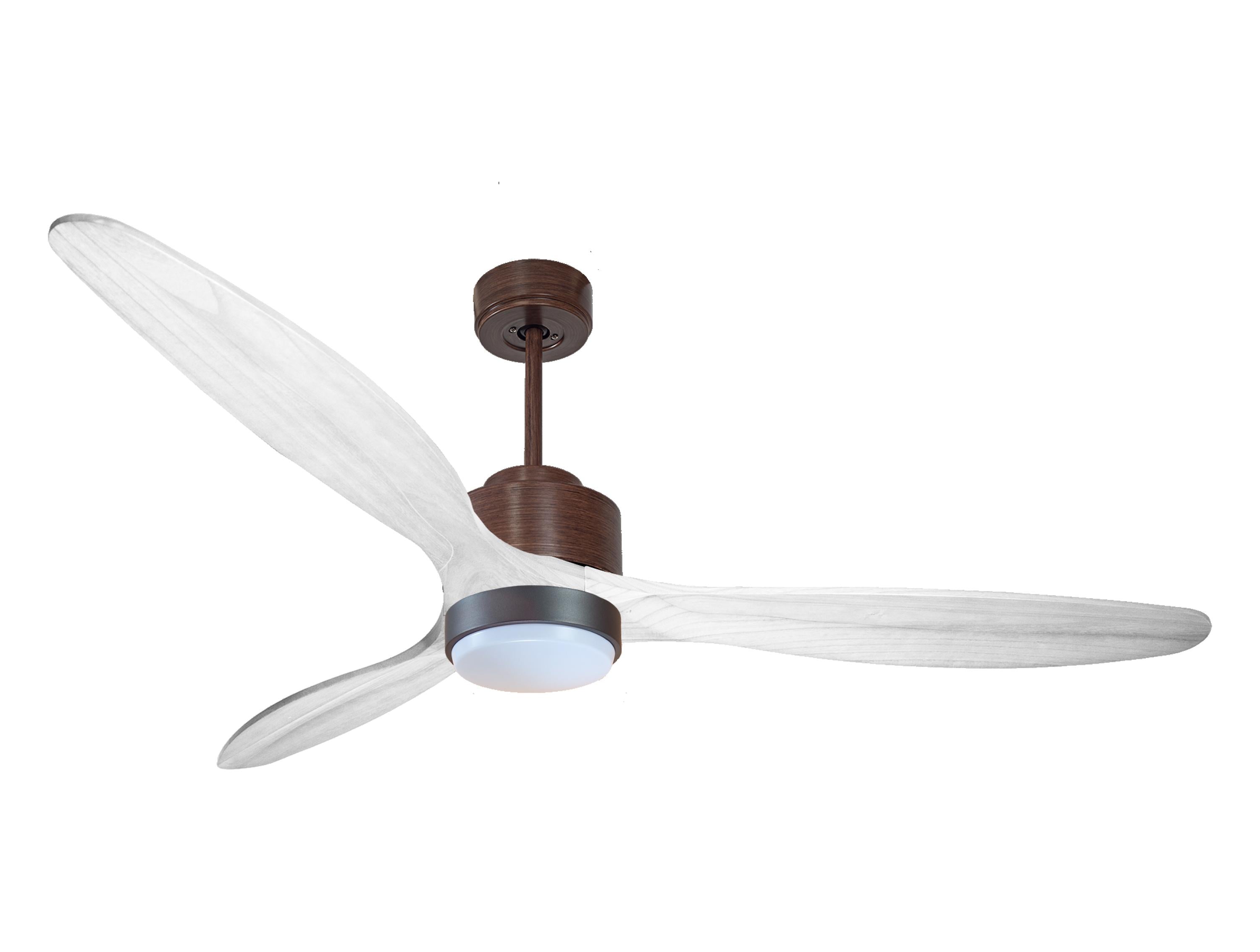Ventilateur de plafond Réversible Thermostat Dimmable Wifi Moteur à courant continu Toits en pente Télécommande Lumière à trois tons Hypersilence Mémoire