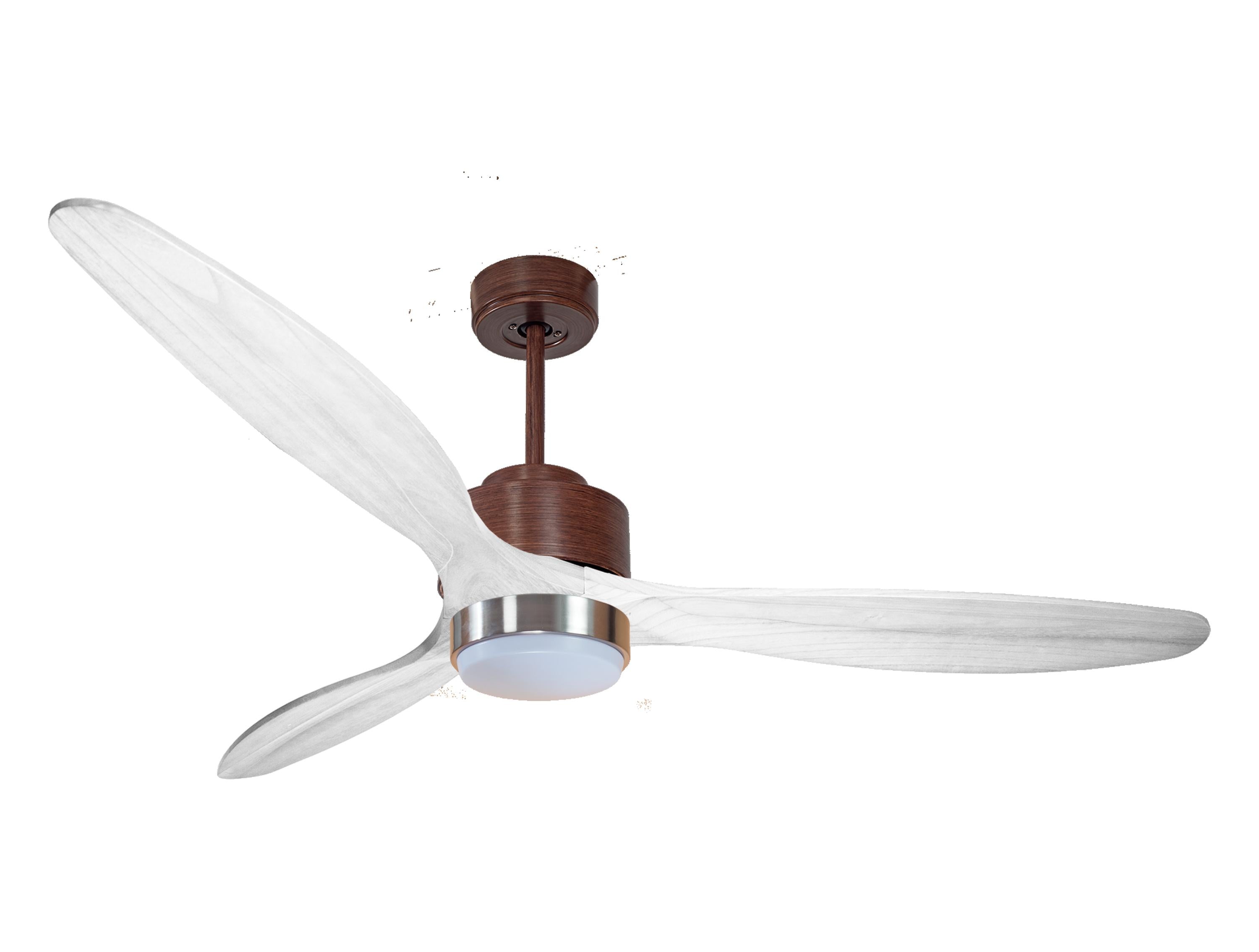 Ventilateur de plafond Réversible Thermostat Dimmable Wifi Moteur à courant continu Toits en pente Télécommande Lumière à trois tons Hypersilence Mémoire