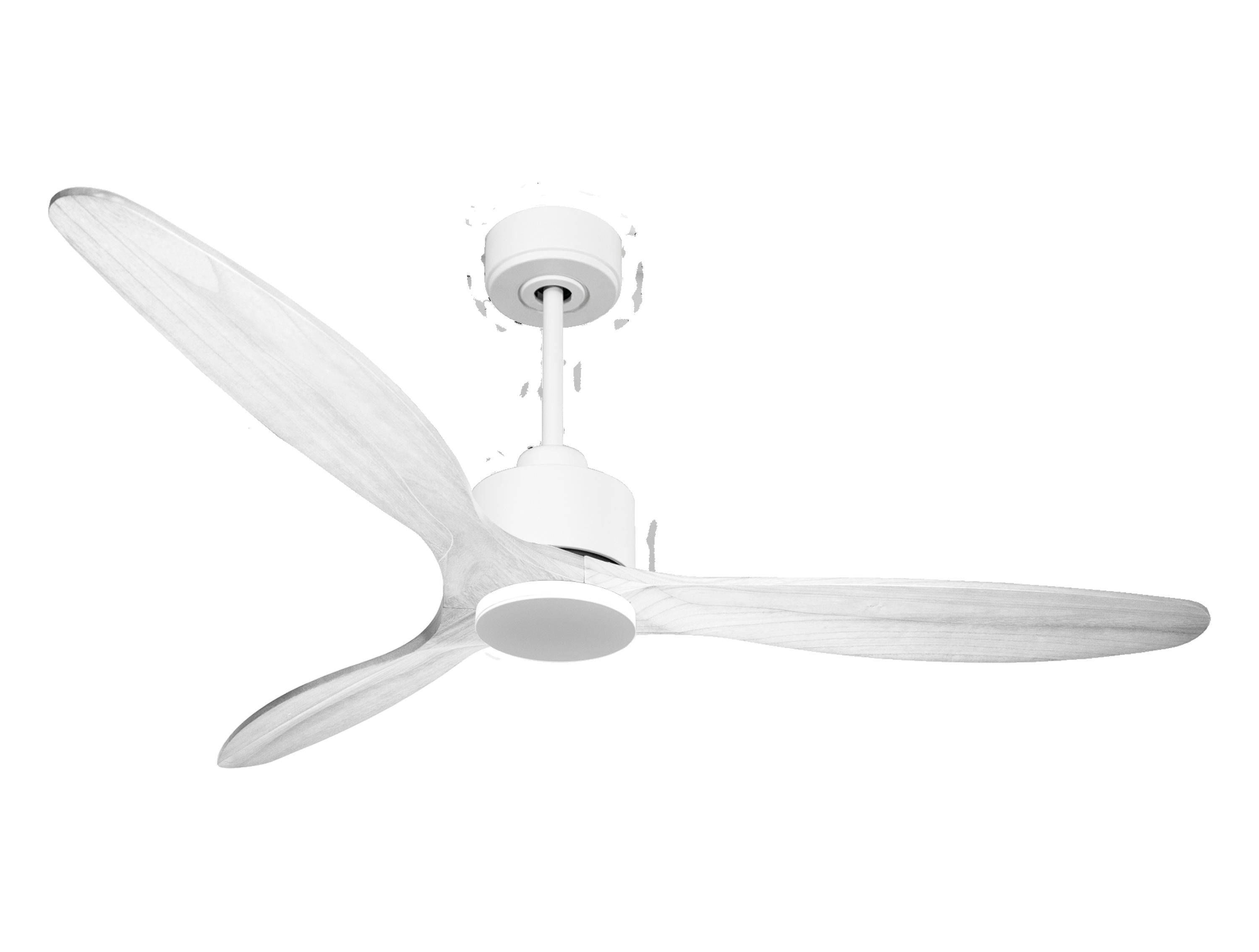 Ventilateur de plafond Réversible Thermostat Wifi Moteur à courant continu Toits en pente Télécommande Hypersilence Mémoire