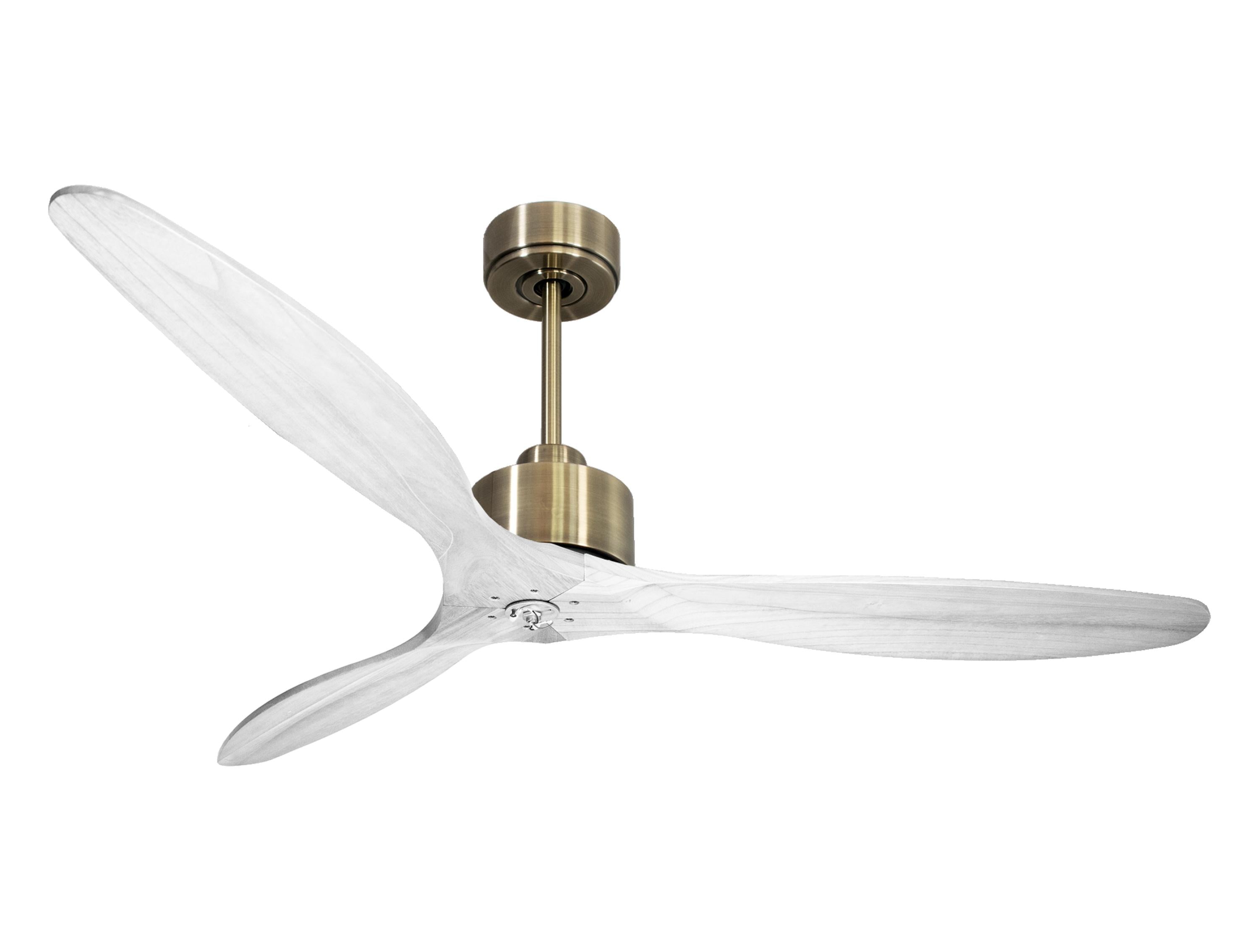 Ventilateur de plafond Réversible Thermostat Dimmable Wifi Moteur à courant continu Toits en pente Télécommande Lumière à trois tons Hypersilence Mémoire