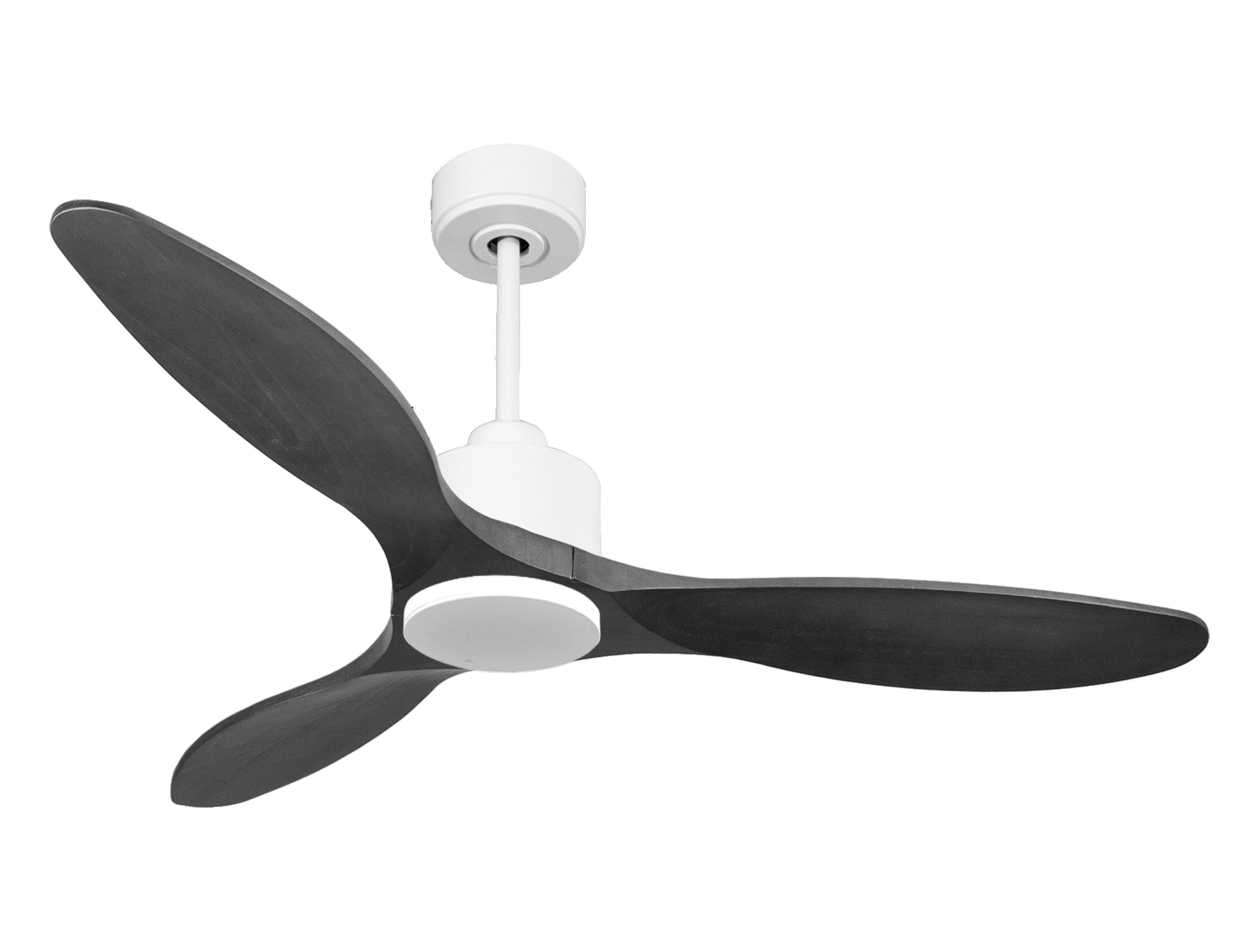 Ventilateur de plafond Réversible Thermostat Wifi Moteur à courant continu Toits en pente Télécommande Hypersilence Mémoire