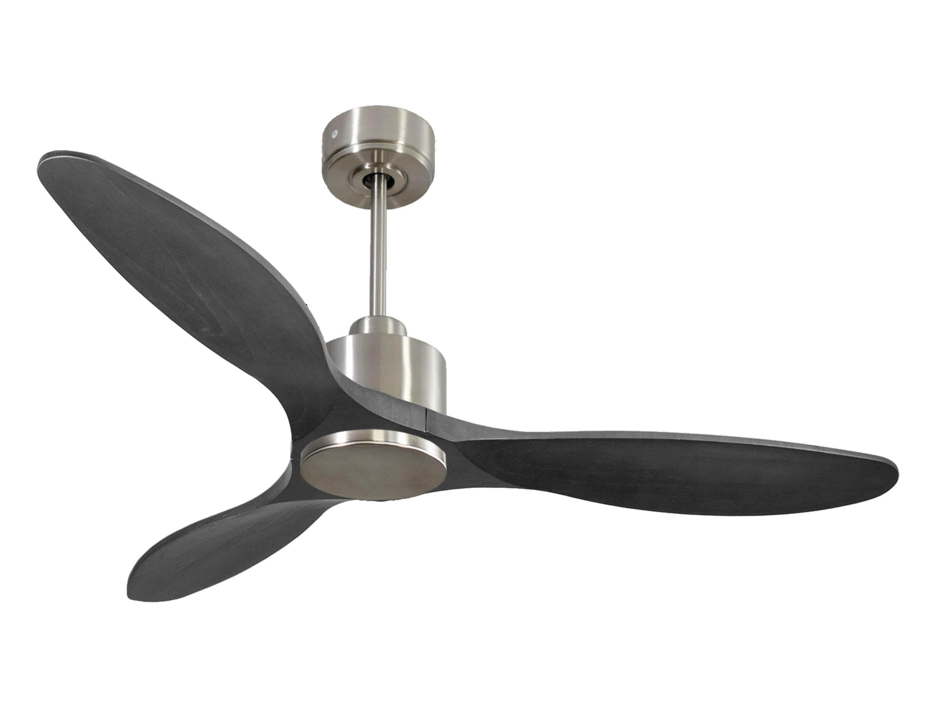 Ventilateur de plafond Réversible Thermostat Wifi Moteur à courant continu Toits en pente Télécommande Hypersilence Mémoire