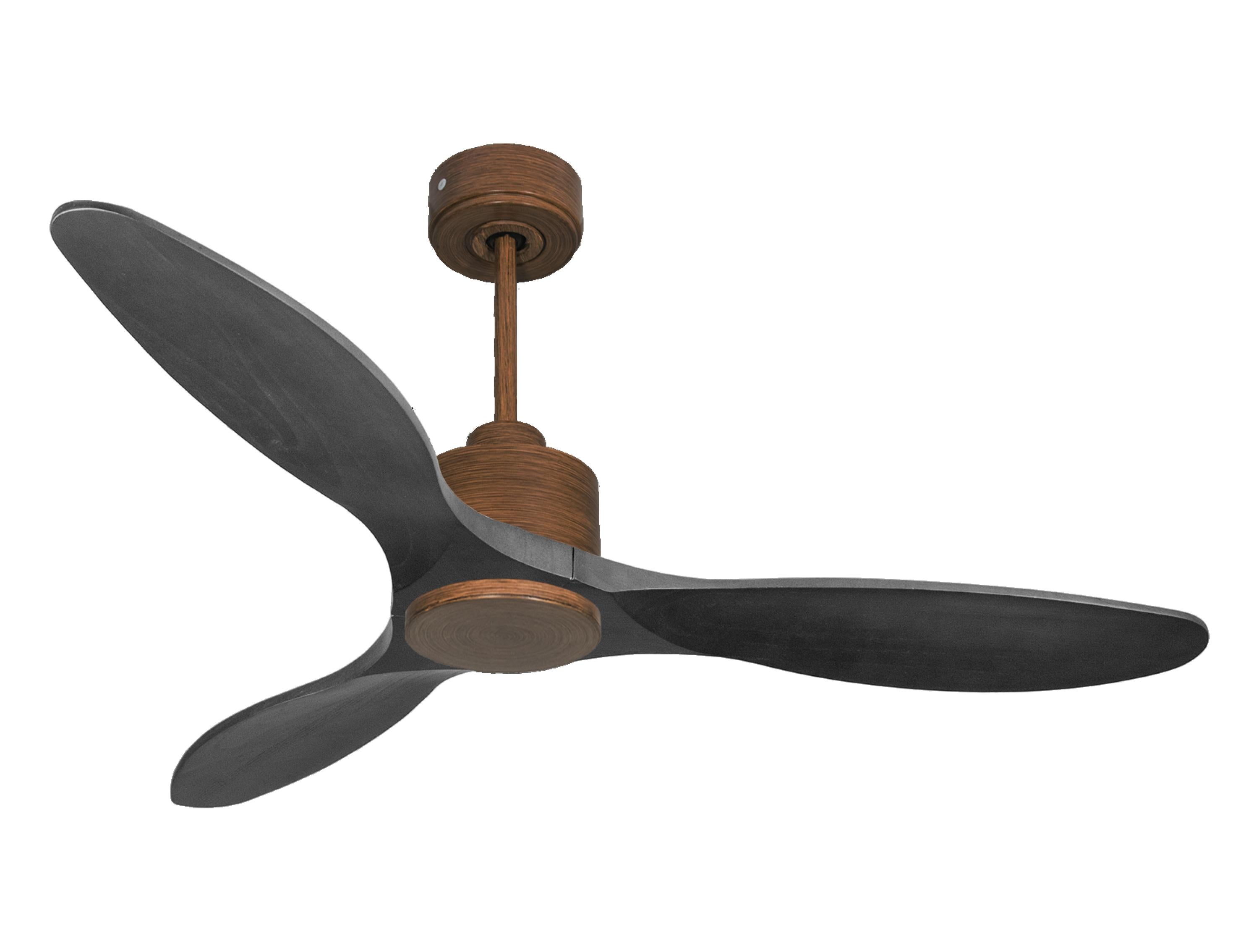 Ventilateur de plafond Réversible Thermostat Wifi Moteur à courant continu Toits en pente Télécommande Hypersilence Mémoire