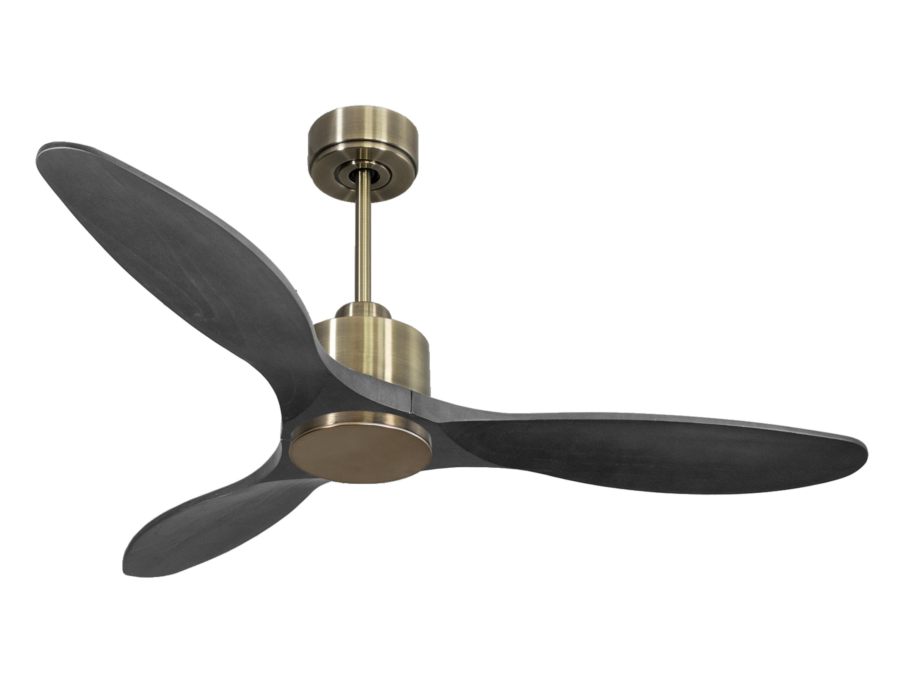 Ventilateur de plafond Réversible Thermostat Wifi Moteur à courant continu Toits en pente Télécommande Hypersilence Mémoire