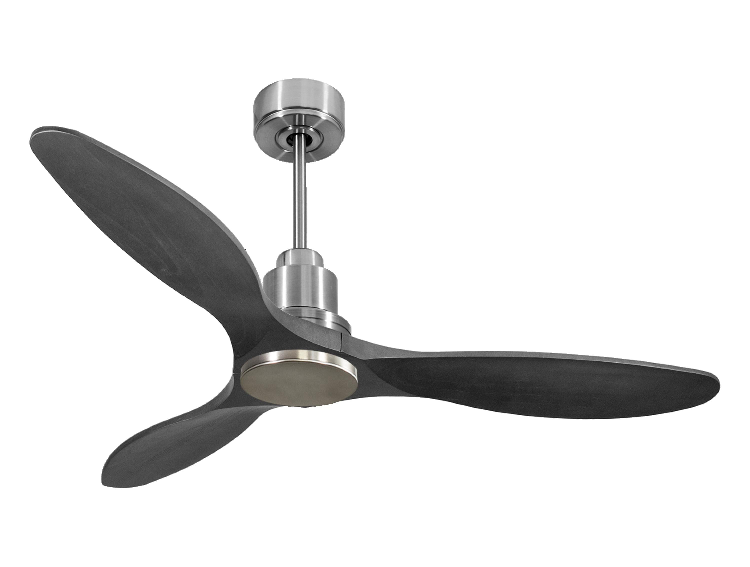 Ventilateur de plafond Réversible Thermostat Wifi Moteur à courant continu Toits en pente Télécommande Hypersilence Mémoire