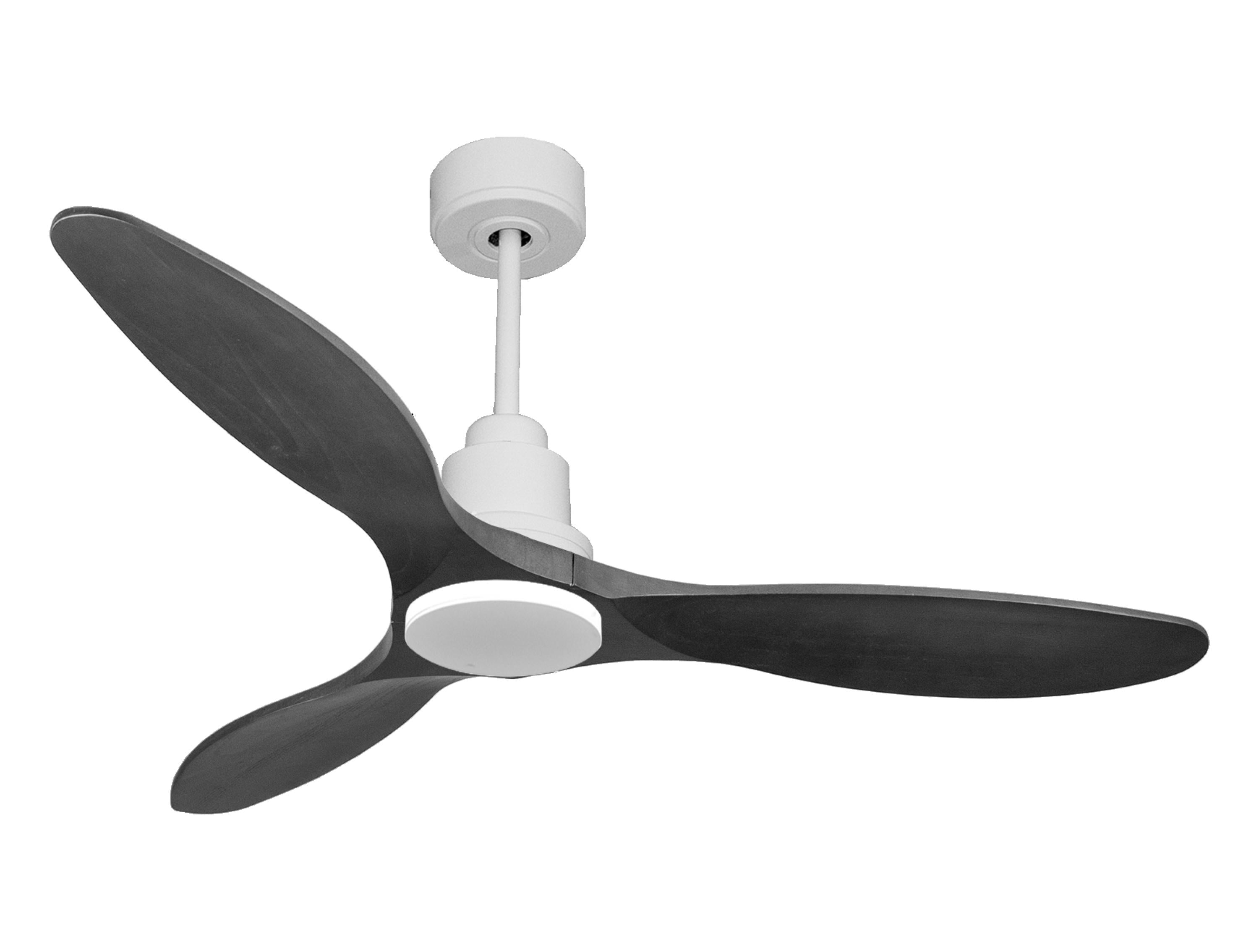 Ventilateur de plafond Réversible Thermostat Wifi Moteur à courant continu Toits en pente Télécommande Hypersilence Mémoire