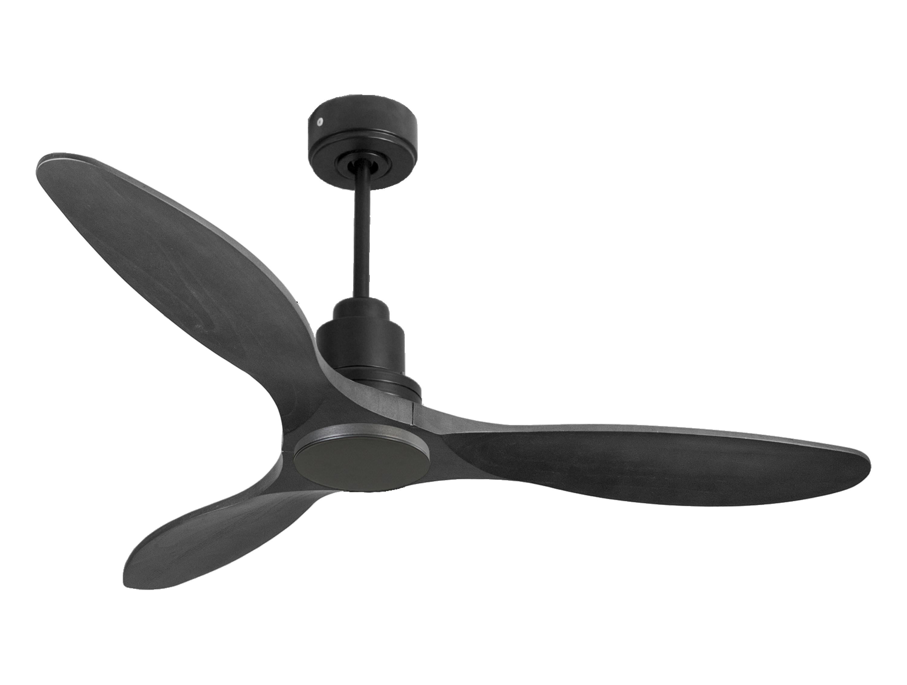Ventilateur de plafond Réversible Thermostat Wifi Moteur à courant continu Toits en pente Télécommande Hypersilence Mémoire