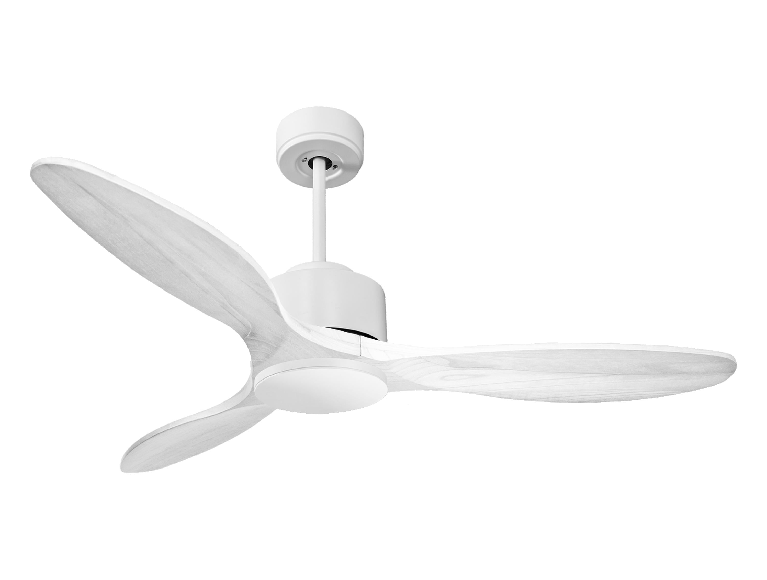 Ventilateur de plafond Réversible Thermostat Wifi Moteur à courant continu Toits en pente Télécommande Hypersilence Mémoire