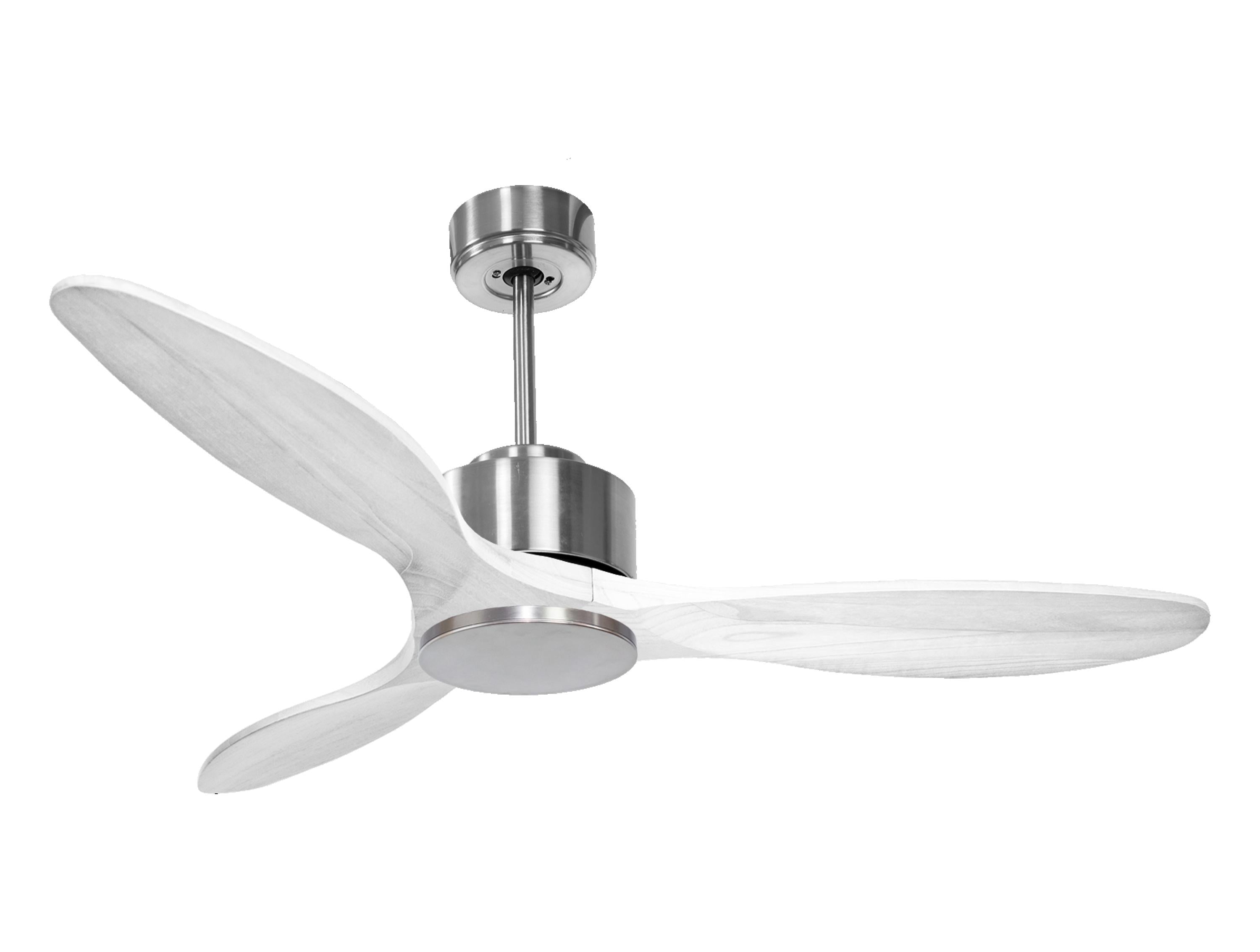 Ventilateur de plafond Réversible Thermostat Wifi Moteur à courant continu Toits en pente Télécommande Hypersilence Mémoire