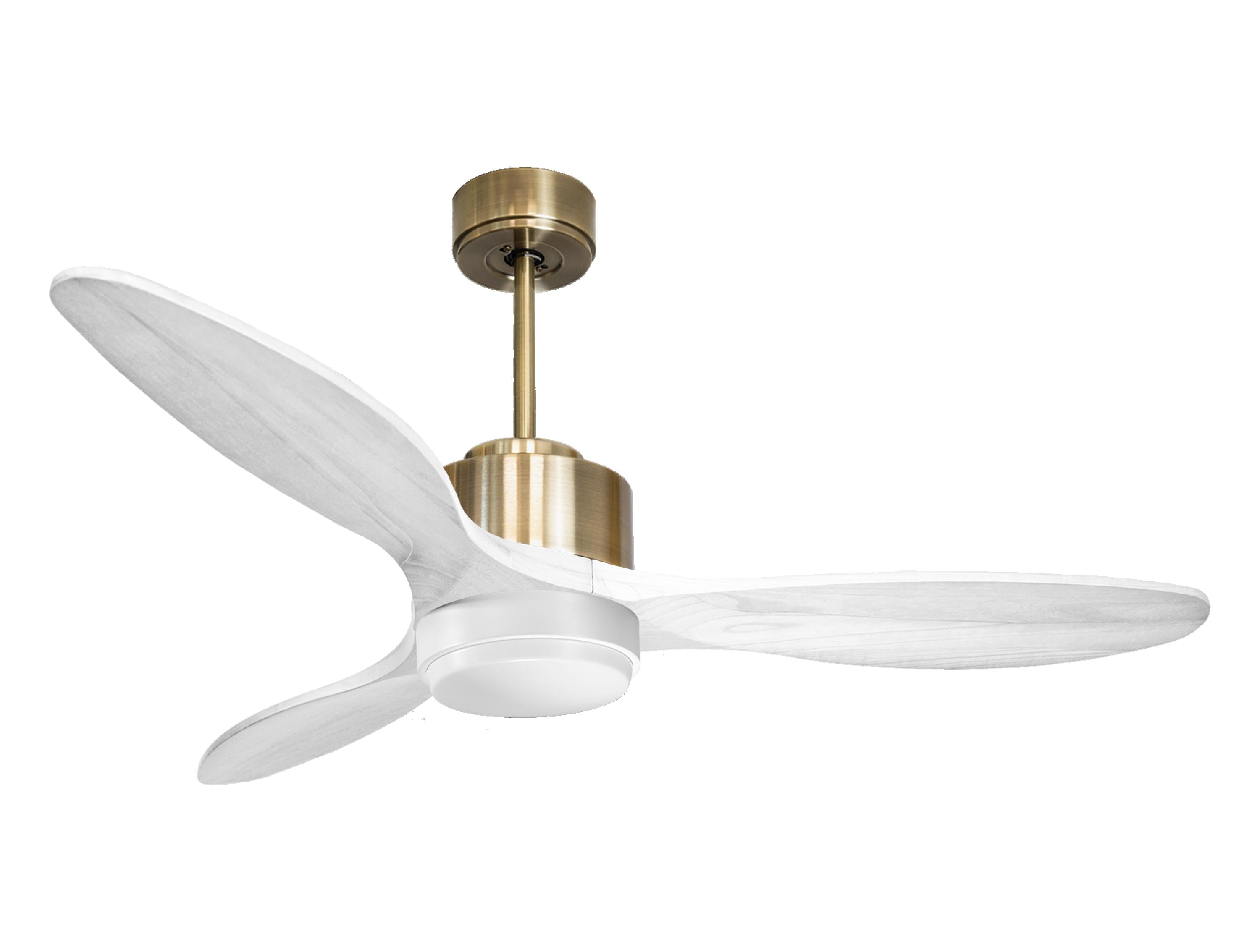 Ventilateur de plafond Réversible Thermostat Dimmable Wifi Moteur à courant continu Toits en pente Télécommande Lumière à trois tons Hypersilence Mémoire