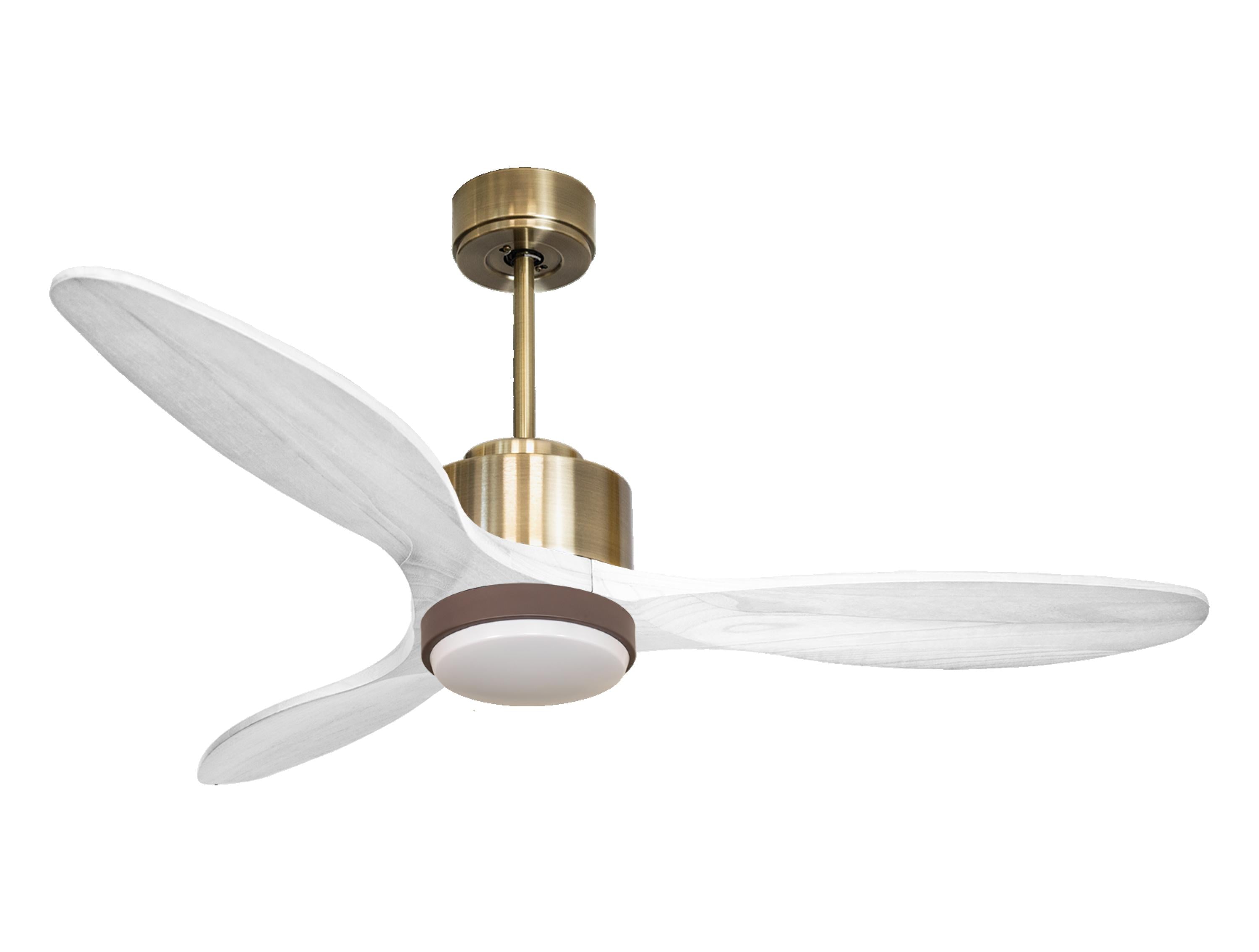 Ventilateur de plafond Réversible Thermostat Dimmable Wifi Moteur à courant continu Toits en pente Télécommande Lumière à trois tons Hypersilence Mémoire