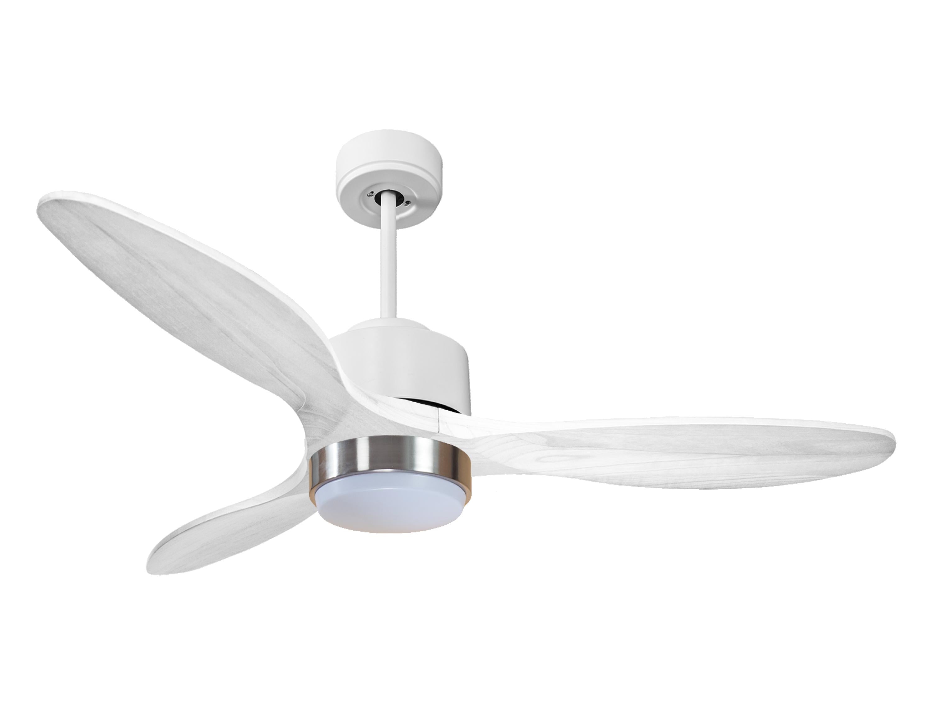 Ventilateur de plafond Réversible Thermostat Dimmable Wifi Moteur à courant continu Toits en pente Télécommande Lumière à trois tons Hypersilence Mémoire