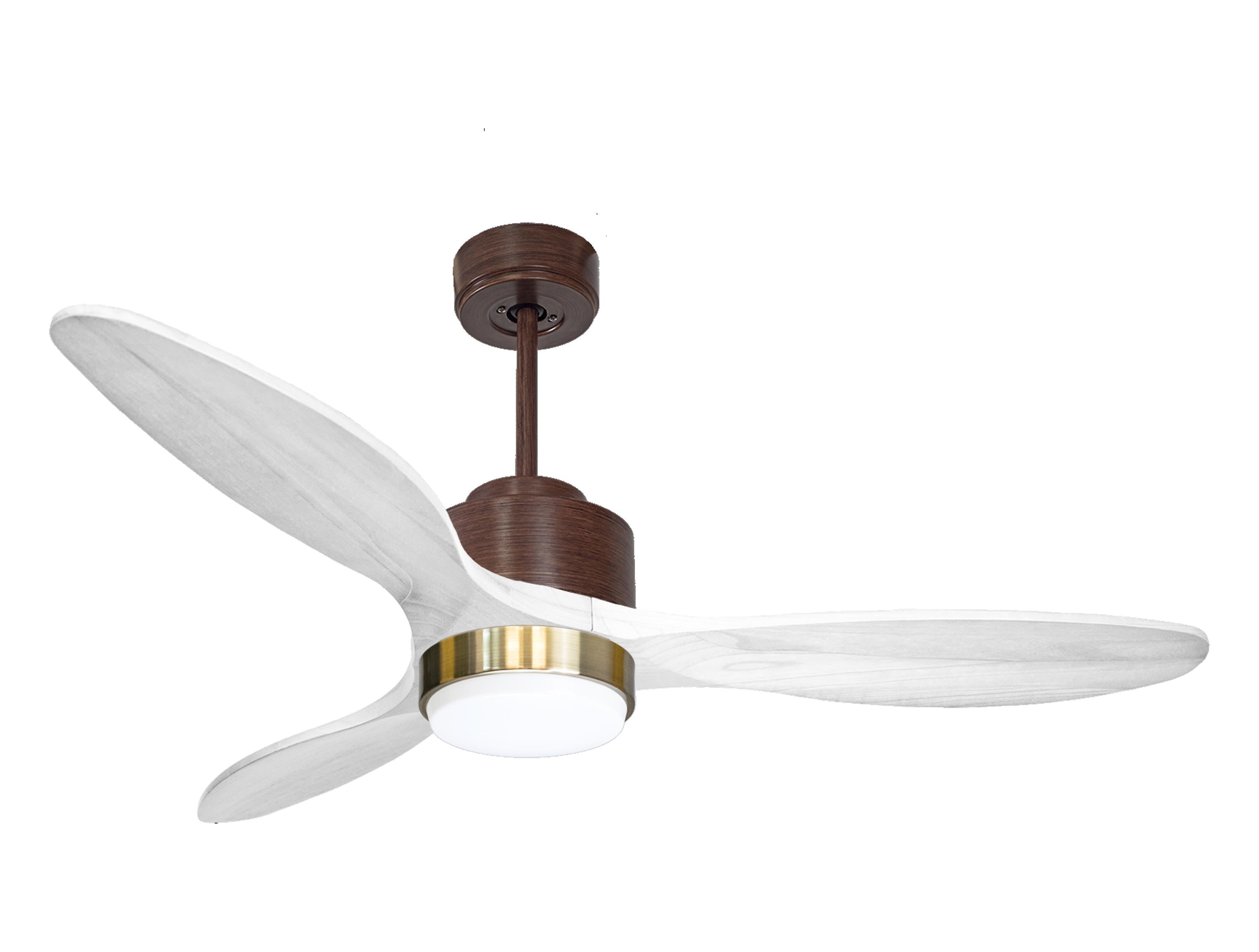 Ventilateur de plafond Réversible Thermostat Dimmable Wifi Moteur à courant continu Toits en pente Télécommande Lumière à trois tons Hypersilence Mémoire