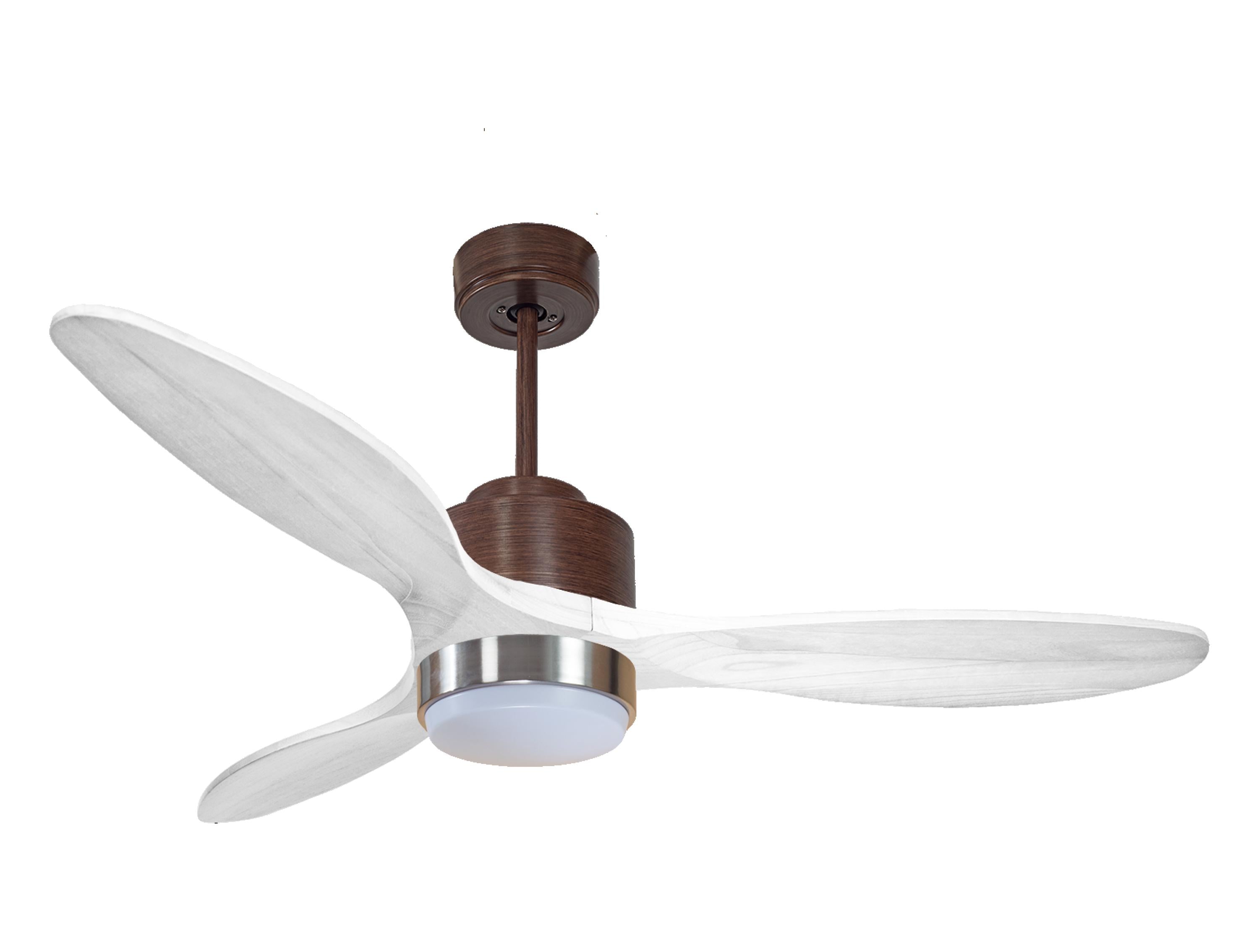 Ventilateur de plafond Réversible Thermostat Dimmable Wifi Moteur à courant continu Toits en pente Télécommande Lumière à trois tons Hypersilence Mémoire