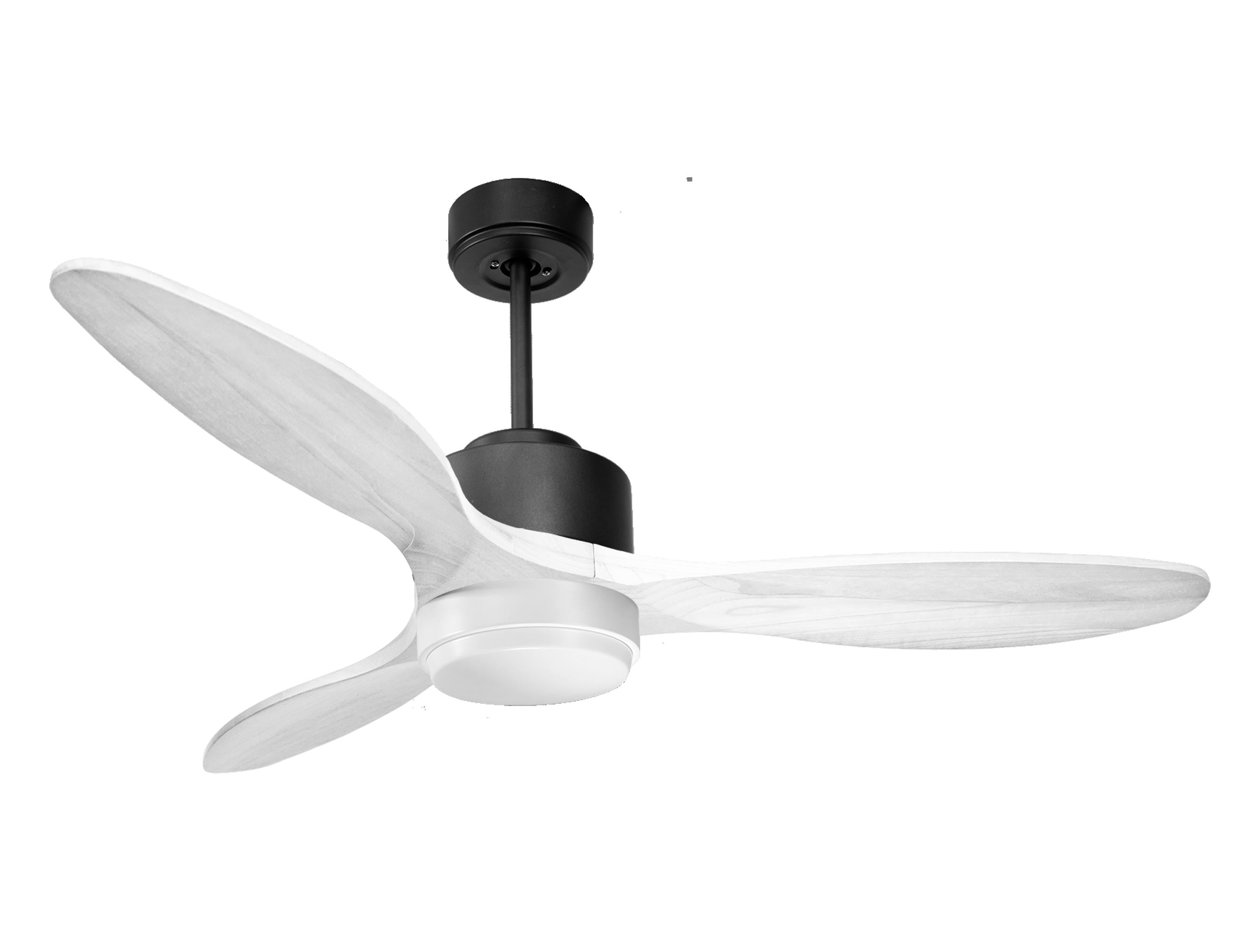 Ventilateur de plafond Réversible Thermostat Dimmable Wifi Moteur à courant continu Toits en pente Télécommande Lumière à trois tons Hypersilence Mémoire