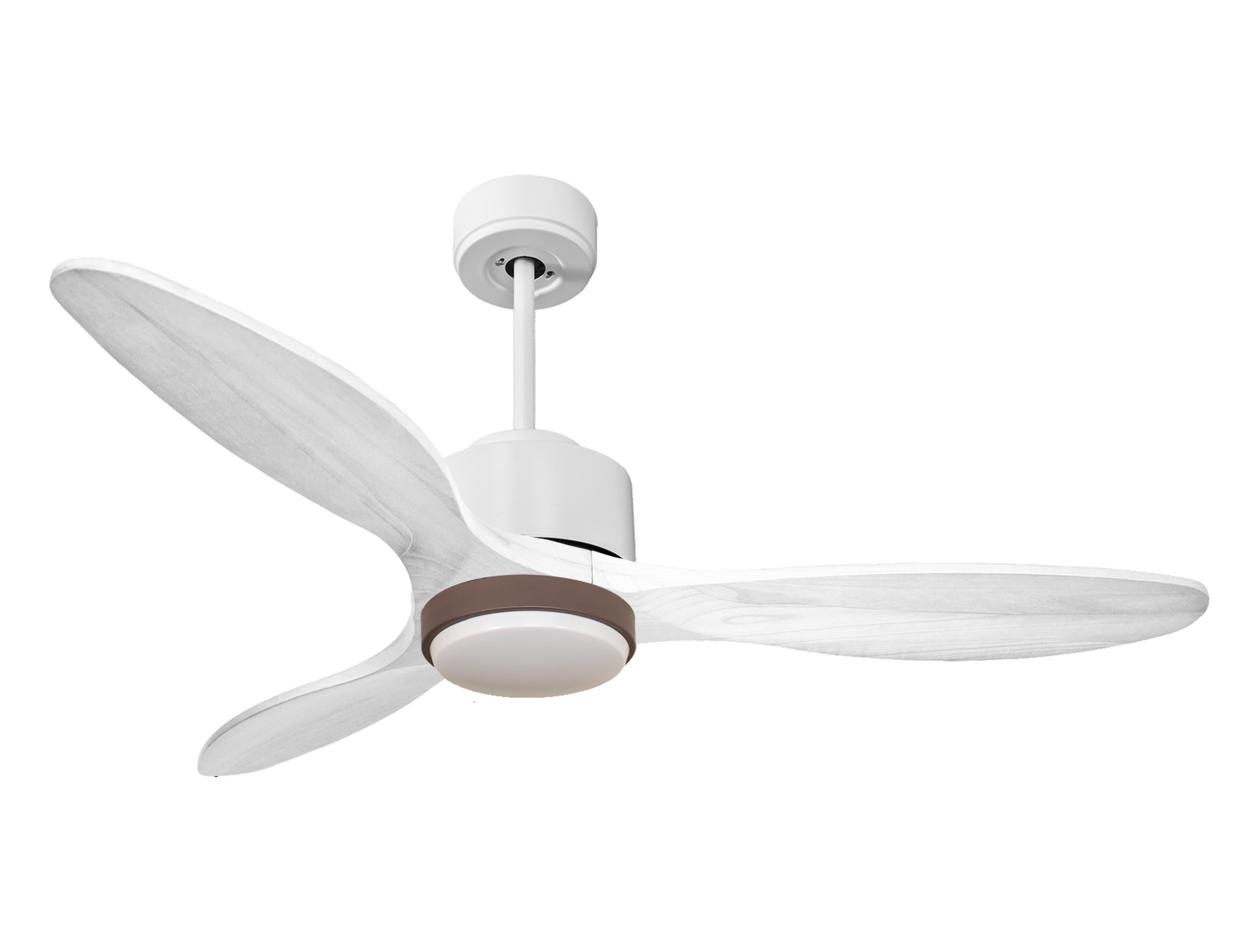 Ventilateur de plafond Réversible Thermostat Dimmable Wifi Moteur à courant continu Toits en pente Télécommande Lumière à trois tons Hypersilence Mémoire