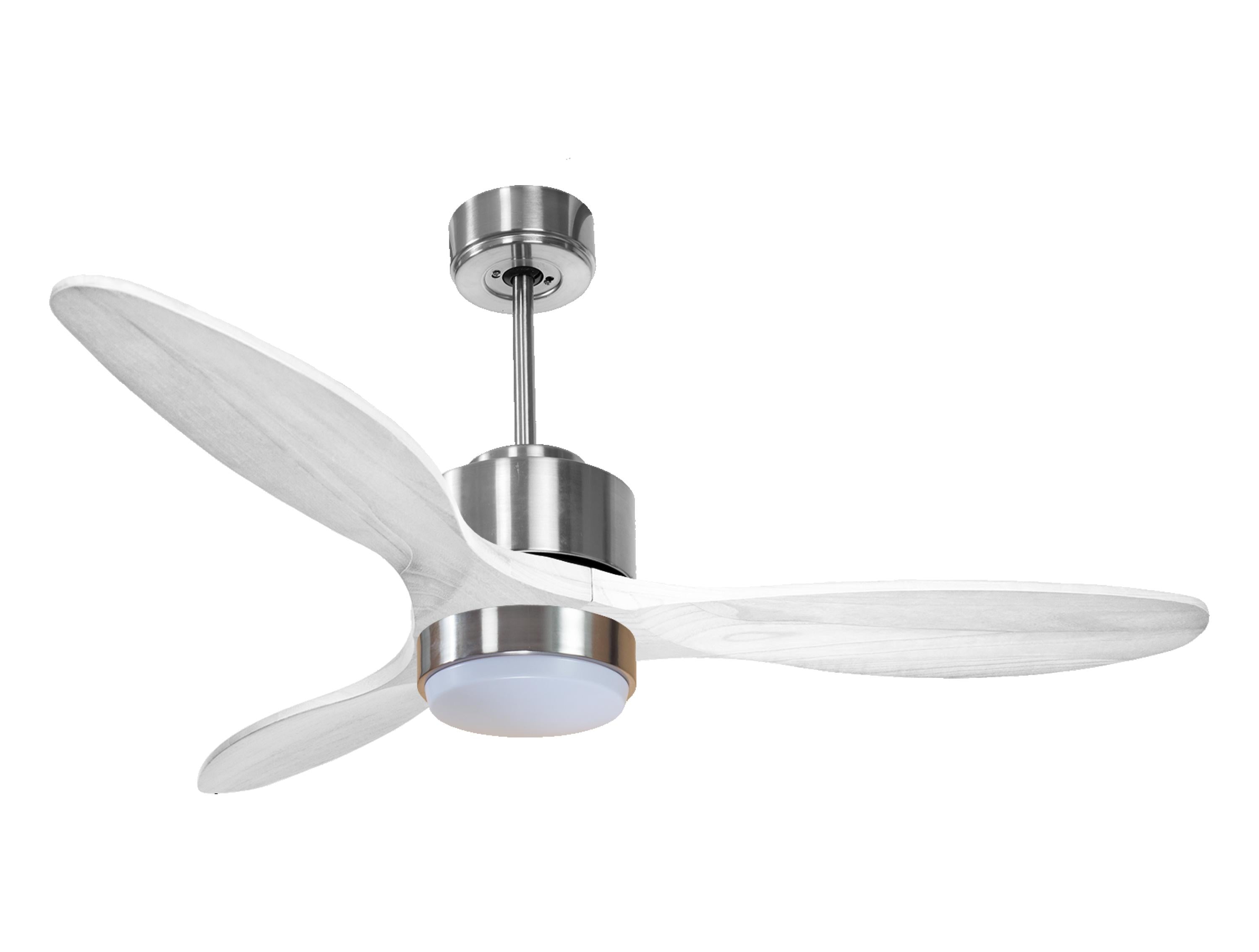 Ventilateur de plafond Réversible Thermostat Dimmable Wifi Moteur à courant continu Toits en pente Télécommande Lumière à trois tons Hypersilence Mémoire