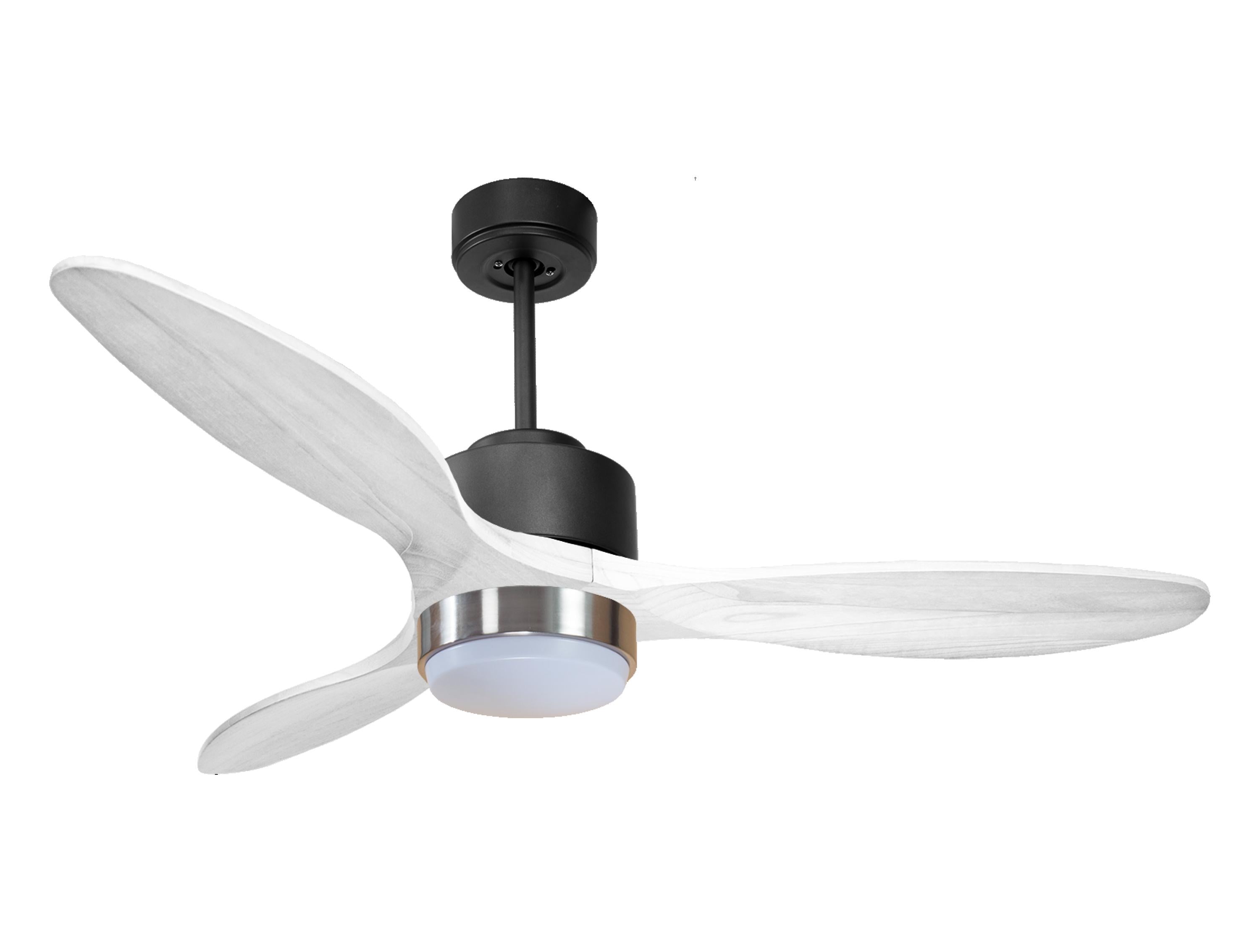 Ventilateur de plafond Réversible Thermostat Dimmable Wifi Moteur à courant continu Toits en pente Télécommande Lumière à trois tons Hypersilence Mémoire