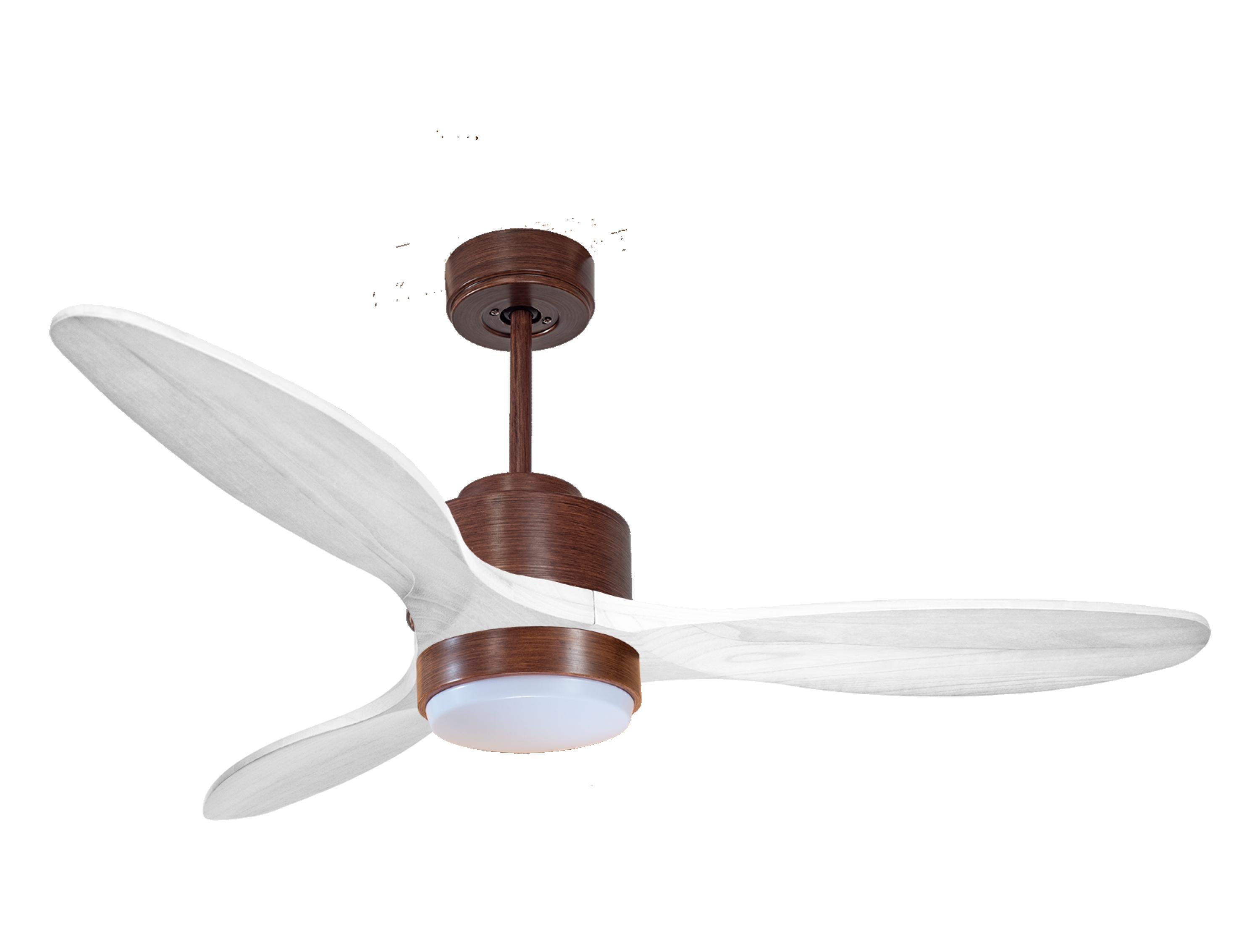 Ventilateur de plafond Réversible Thermostat Dimmable Wifi Moteur à courant continu Toits en pente Télécommande Lumière à trois tons Hypersilence Mémoire