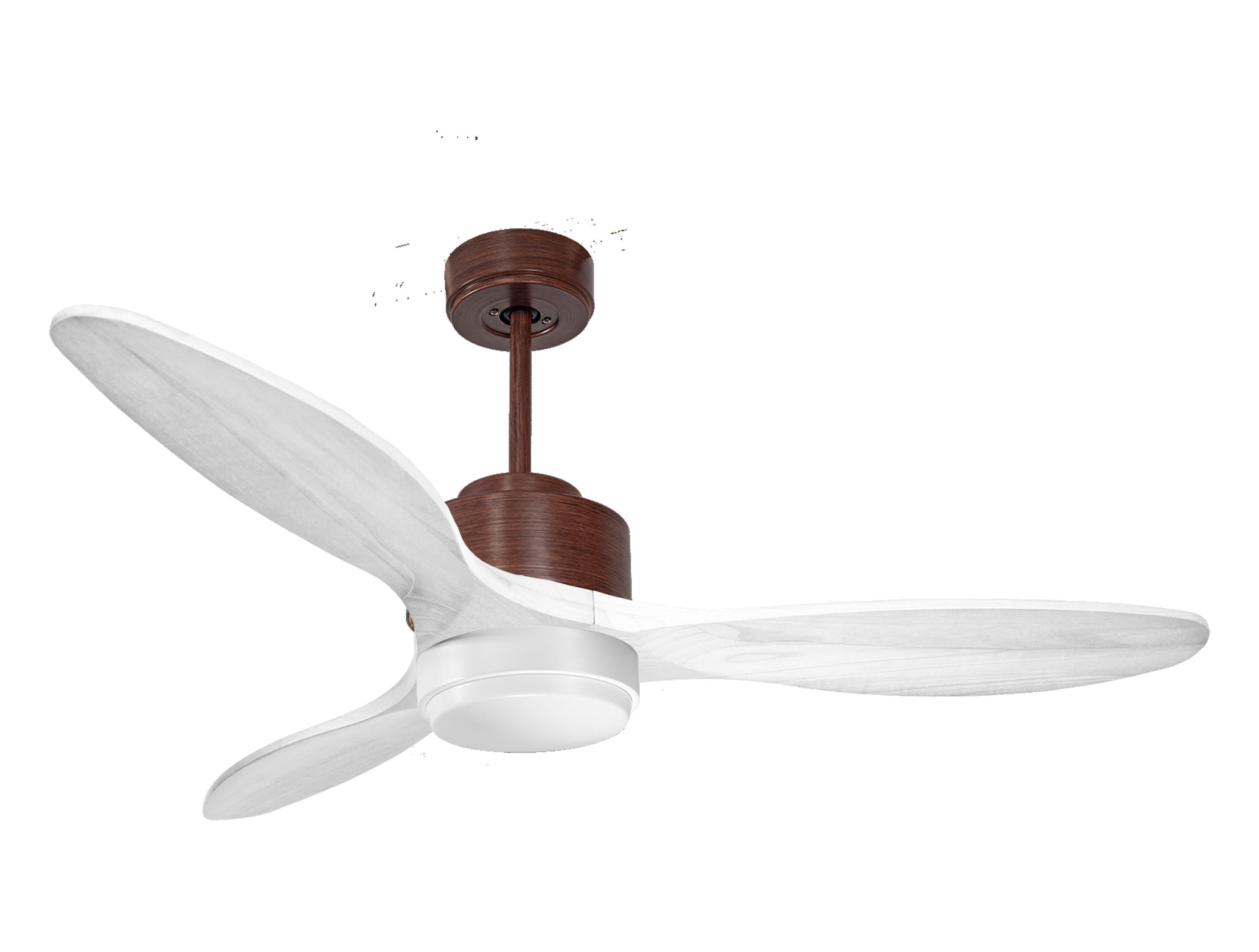 Ventilateur de plafond Réversible Thermostat Dimmable Wifi Moteur à courant continu Toits en pente Télécommande Lumière à trois tons Hypersilence Mémoire