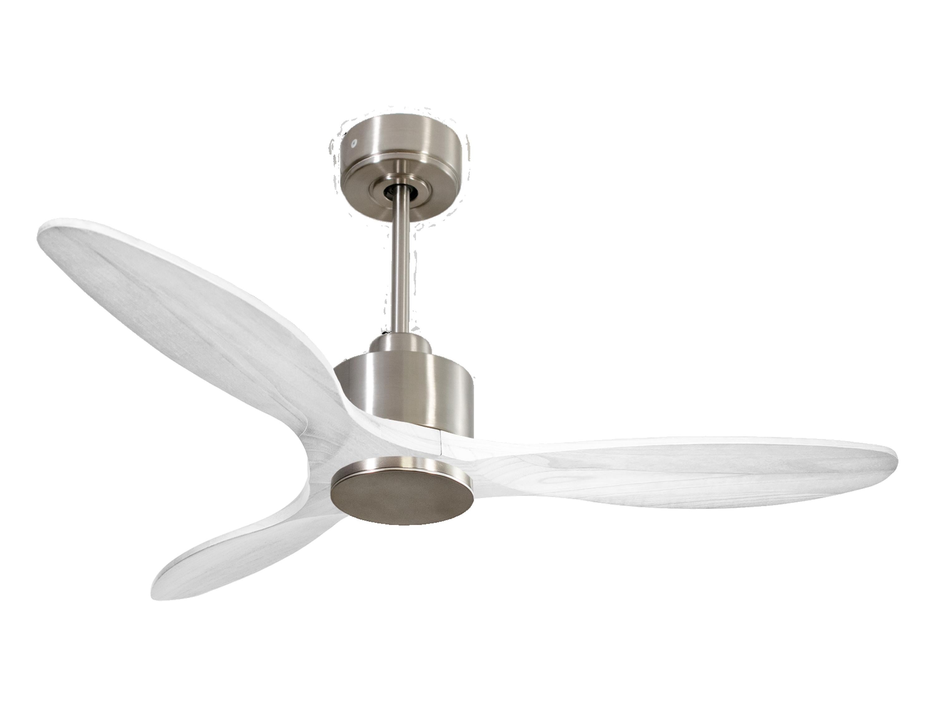 Ventilateur de plafond Réversible Thermostat Wifi Moteur à courant continu Toits en pente Télécommande Hypersilence Mémoire