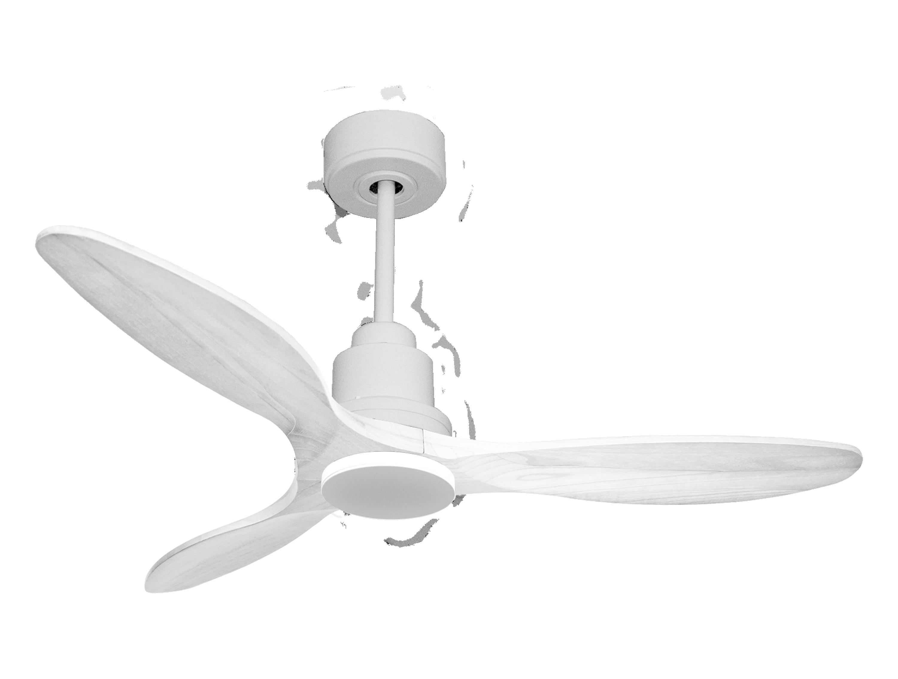Ventilateur de plafond Réversible Thermostat Wifi Moteur à courant continu Toits en pente Télécommande Hypersilence Mémoire