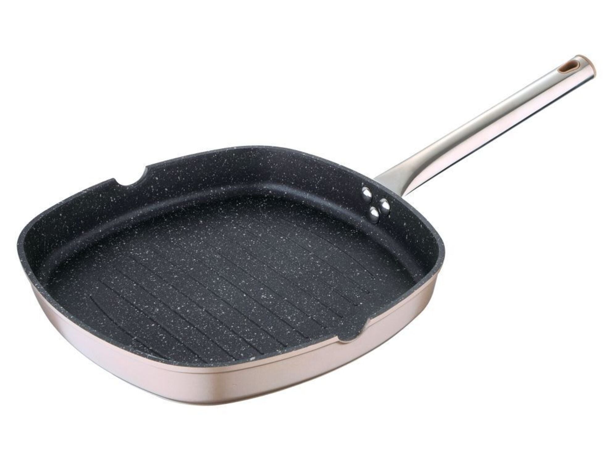Poêle à griller en aluminium antiadhésif doré de 28 cm