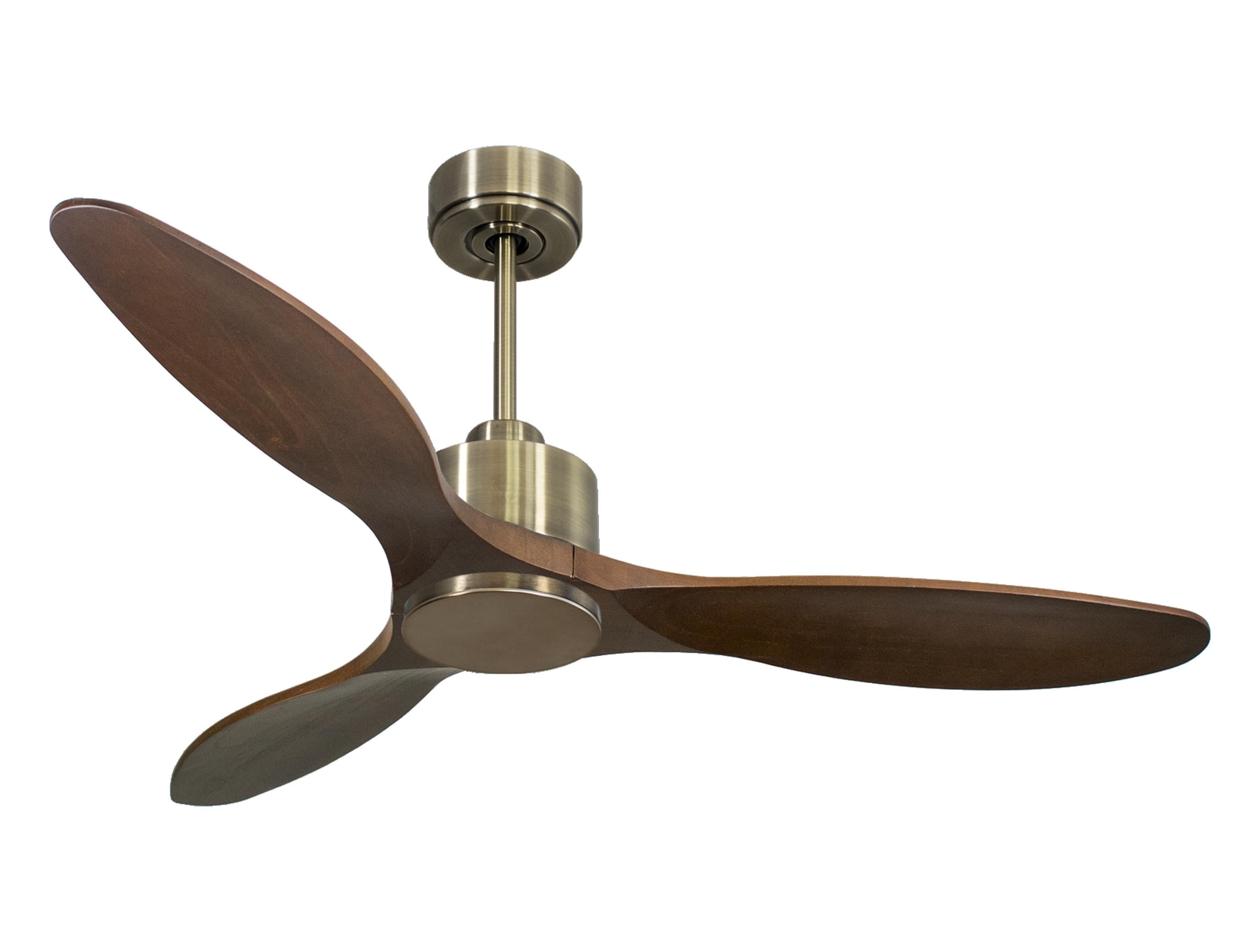 Ventilateur de plafond Réversible Thermostat Wifi Moteur à courant continu Toits en pente Télécommande Hypersilence Mémoire