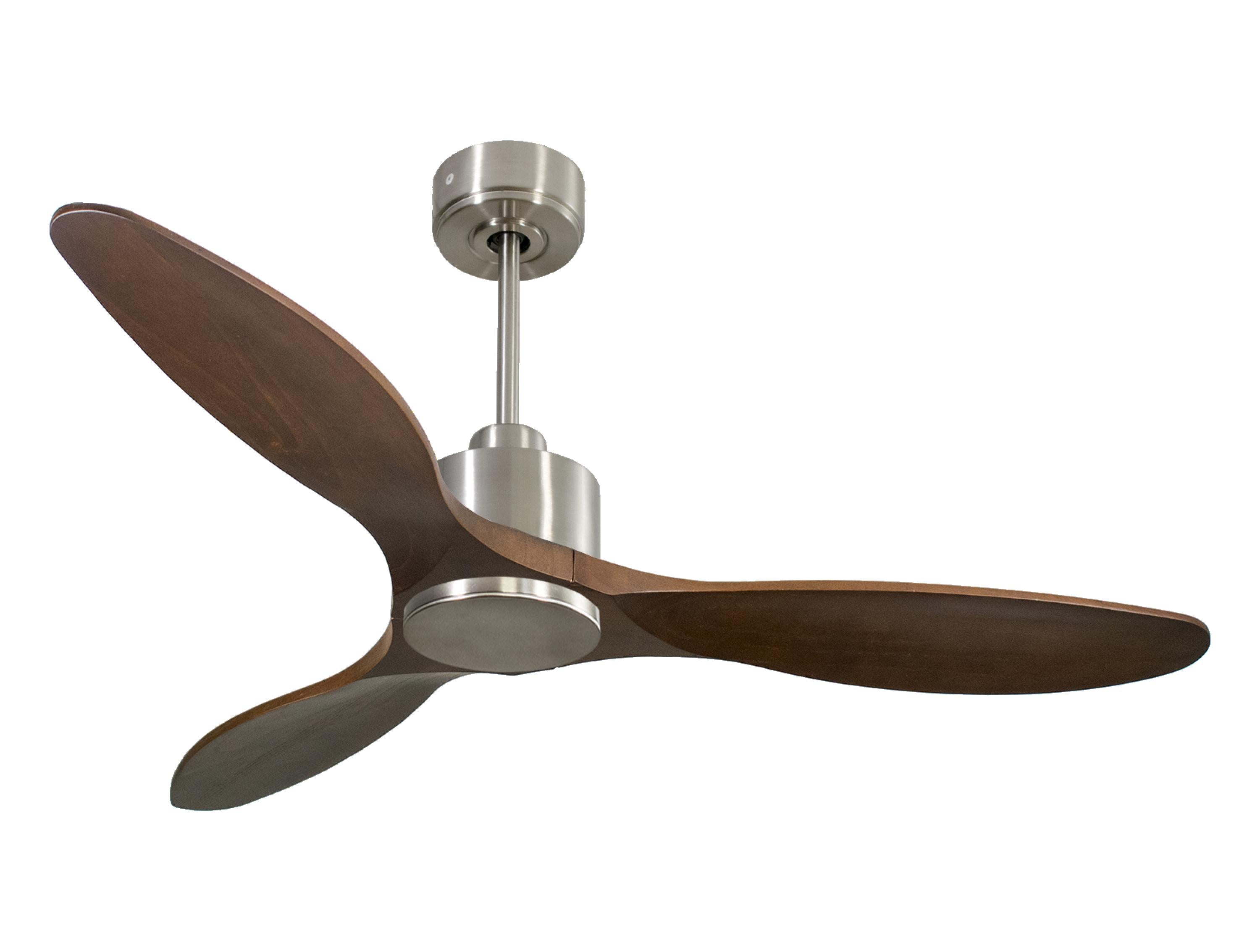 Ventilateur de plafond Réversible Thermostat Wifi Moteur à courant continu Toits en pente Télécommande Hypersilence Mémoire