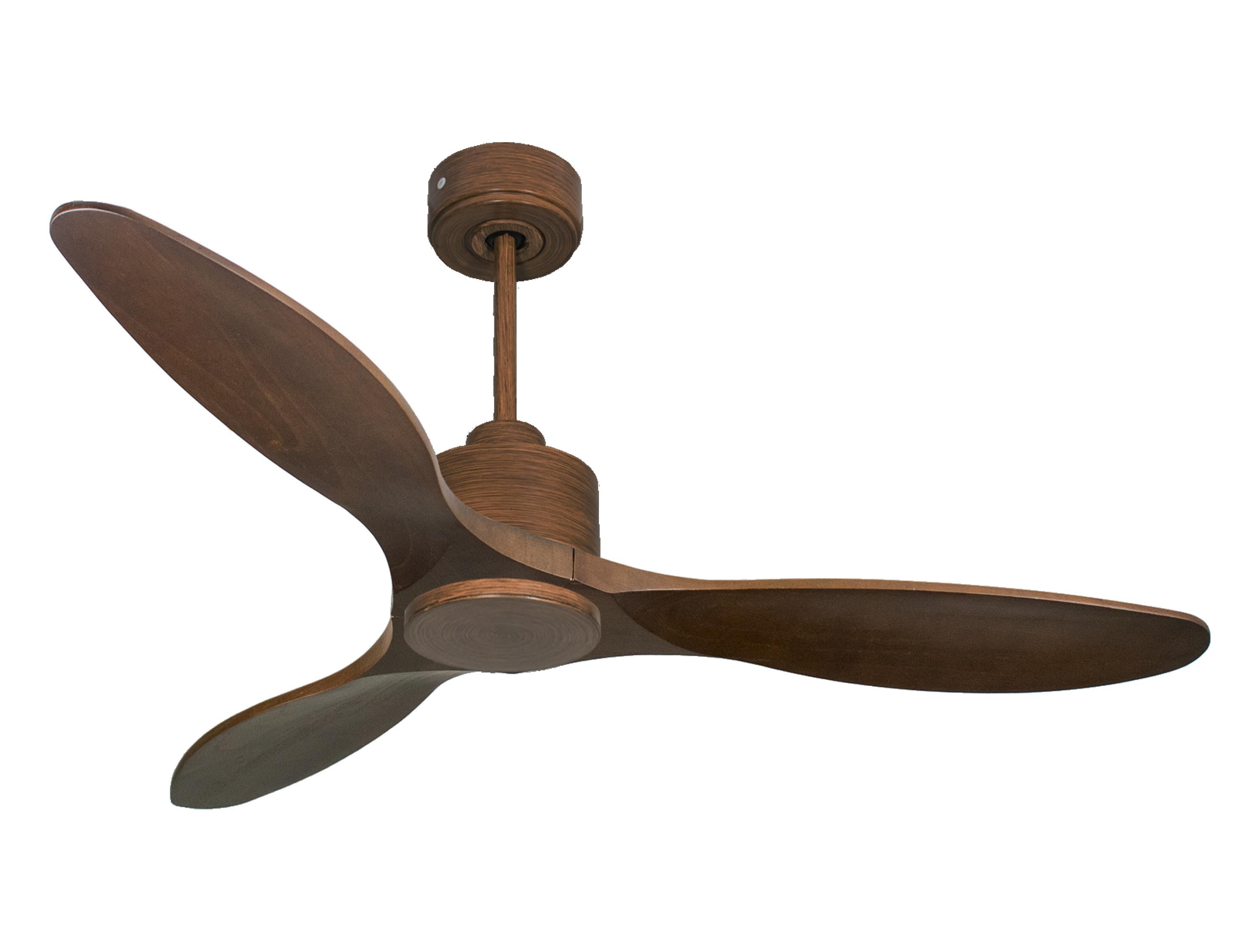 Ventilateur de plafond Réversible Thermostat Wifi Moteur à courant continu Toits en pente Télécommande Hypersilence Mémoire