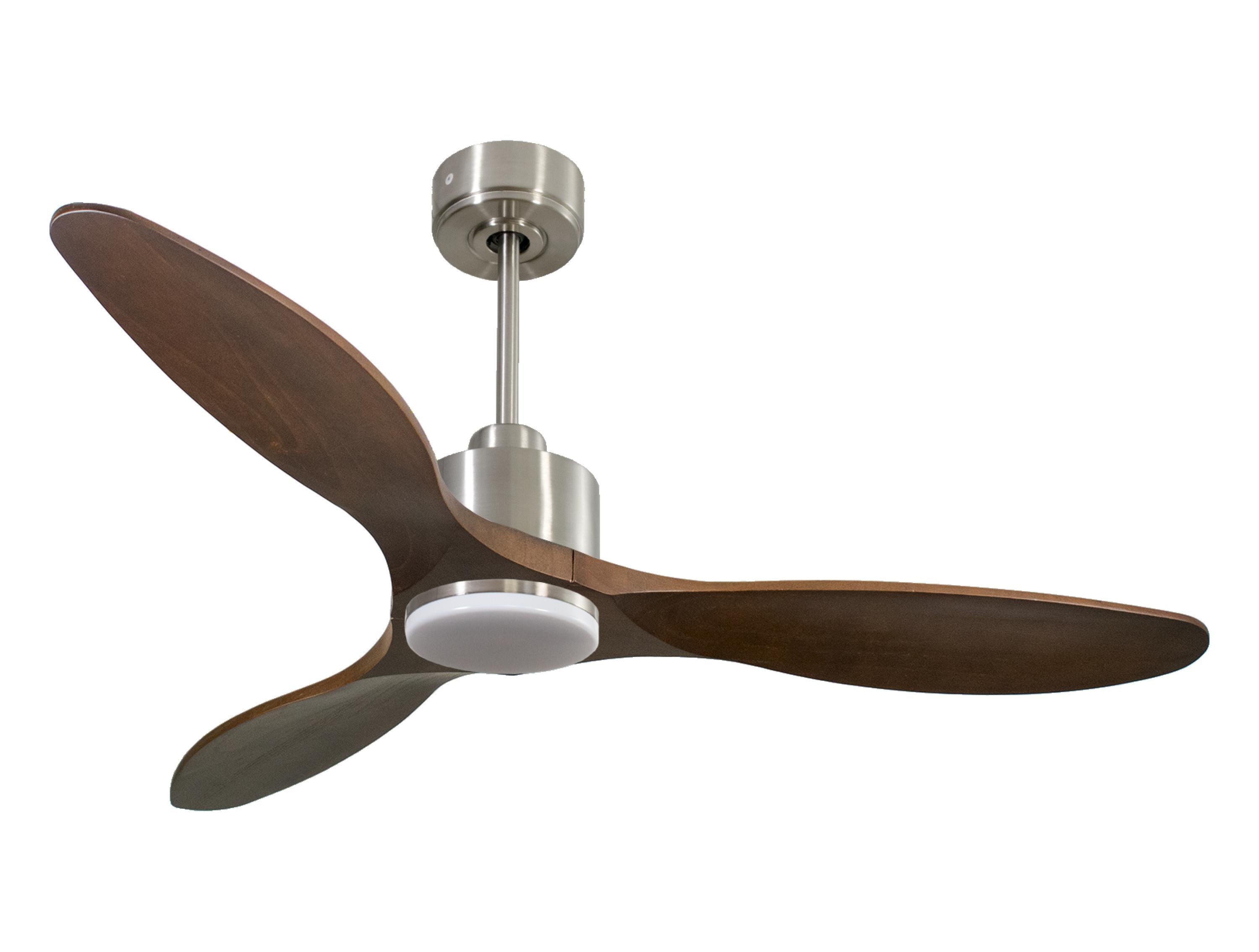 Ventilateur de plafond Réversible Thermostat Dimmable Wifi Moteur à courant continu Toits en pente Télécommande Lumière à trois tons Hypersilence Mémoire