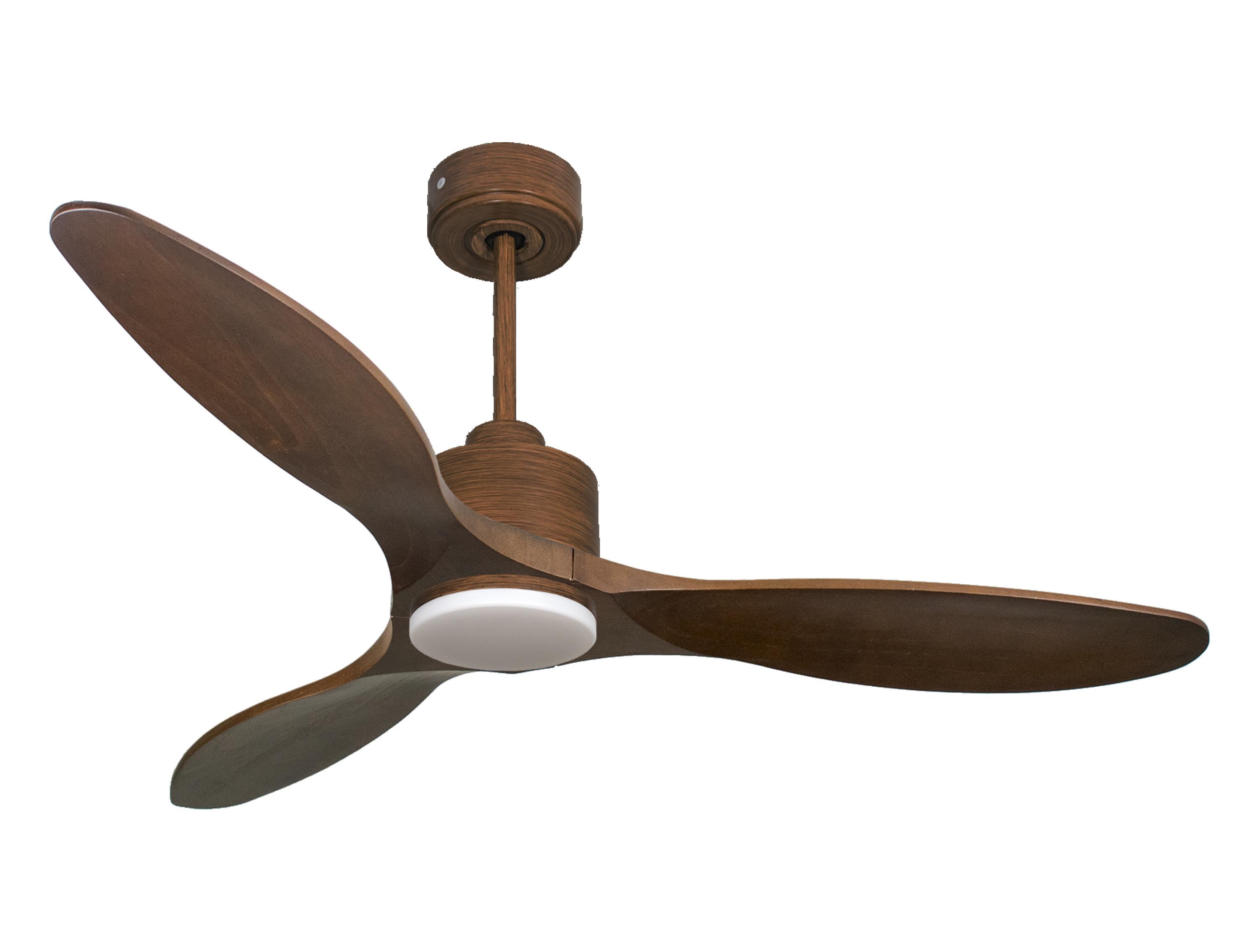 Ventilateur de plafond Réversible Thermostat Dimmable Wifi Moteur à courant continu Toits en pente Télécommande Lumière à trois tons Hypersilence Mémoire