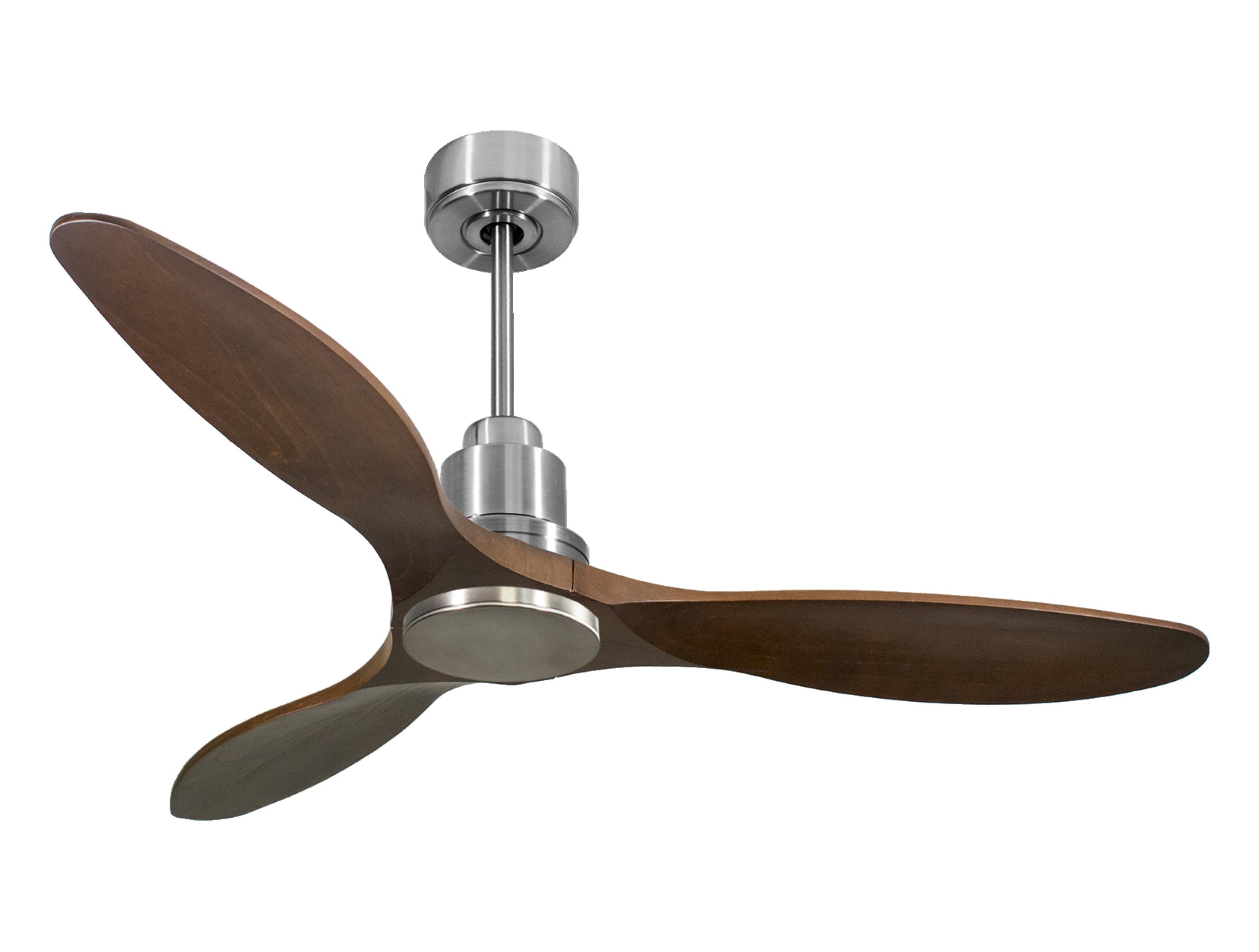 Ventilateur de plafond Réversible Thermostat Wifi Moteur à courant continu Toits en pente Télécommande Hypersilence Mémoire