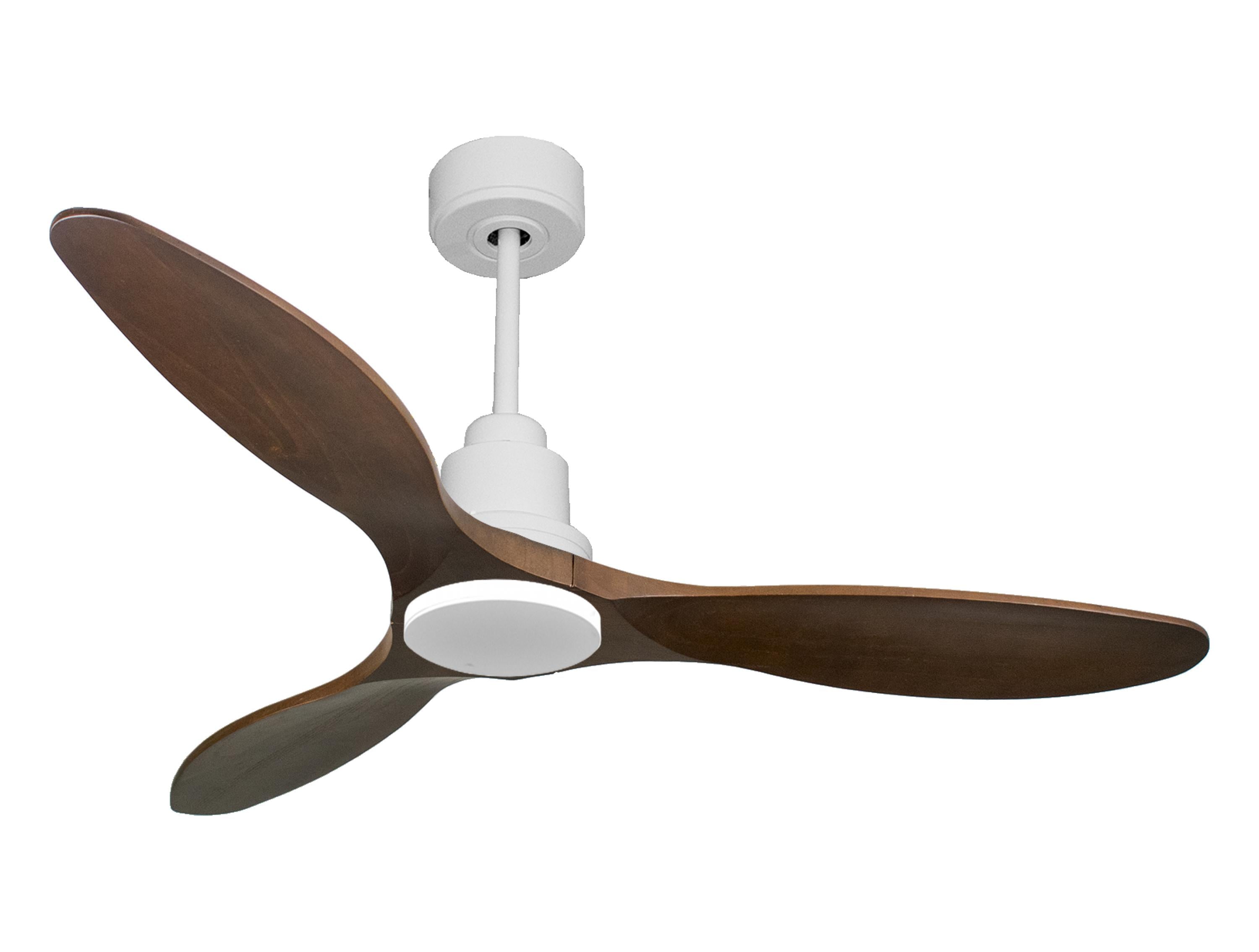 Ventilateur de plafond Réversible Thermostat Wifi Moteur à courant continu Toits en pente Télécommande Hypersilence Mémoire