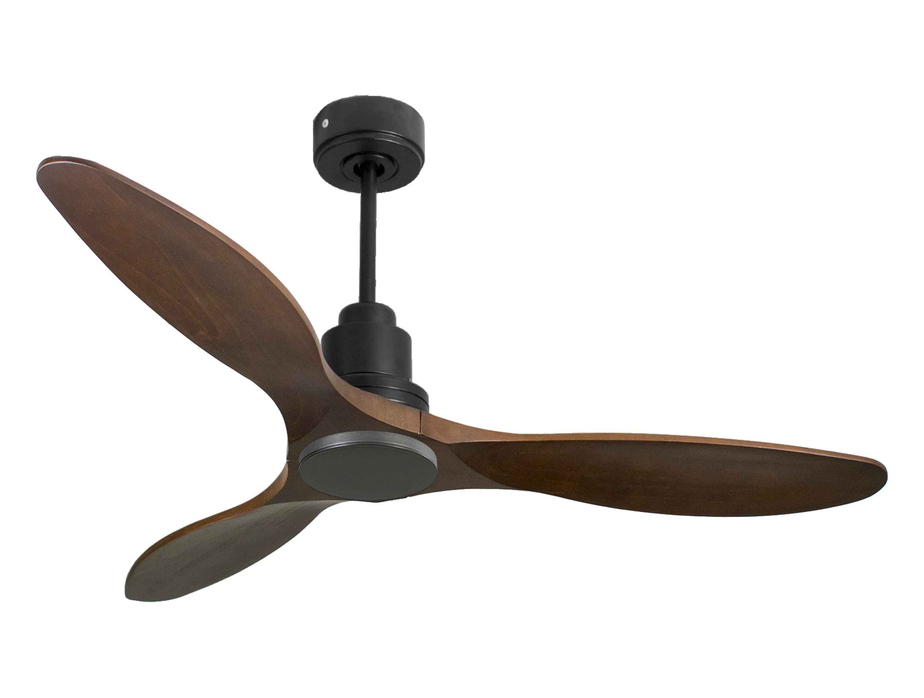 Ventilateur de plafond Réversible Thermostat Wifi Moteur à courant continu Toits en pente Télécommande Hypersilence Mémoire