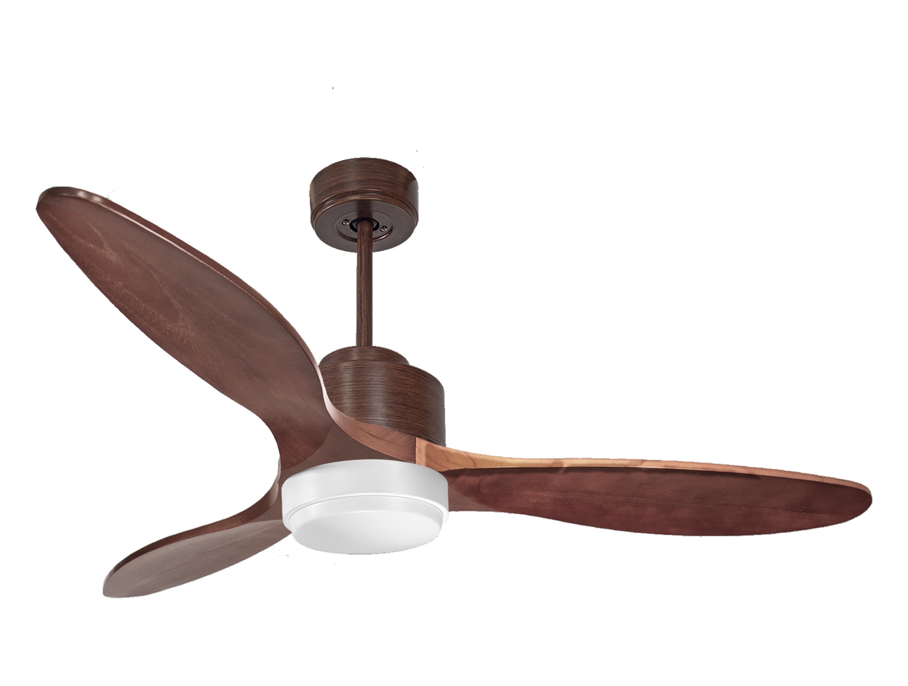 Ventilateur de plafond Réversible Thermostat Dimmable Wifi Moteur à courant continu Toits en pente Télécommande Lumière à trois tons Hypersilence Mémoire