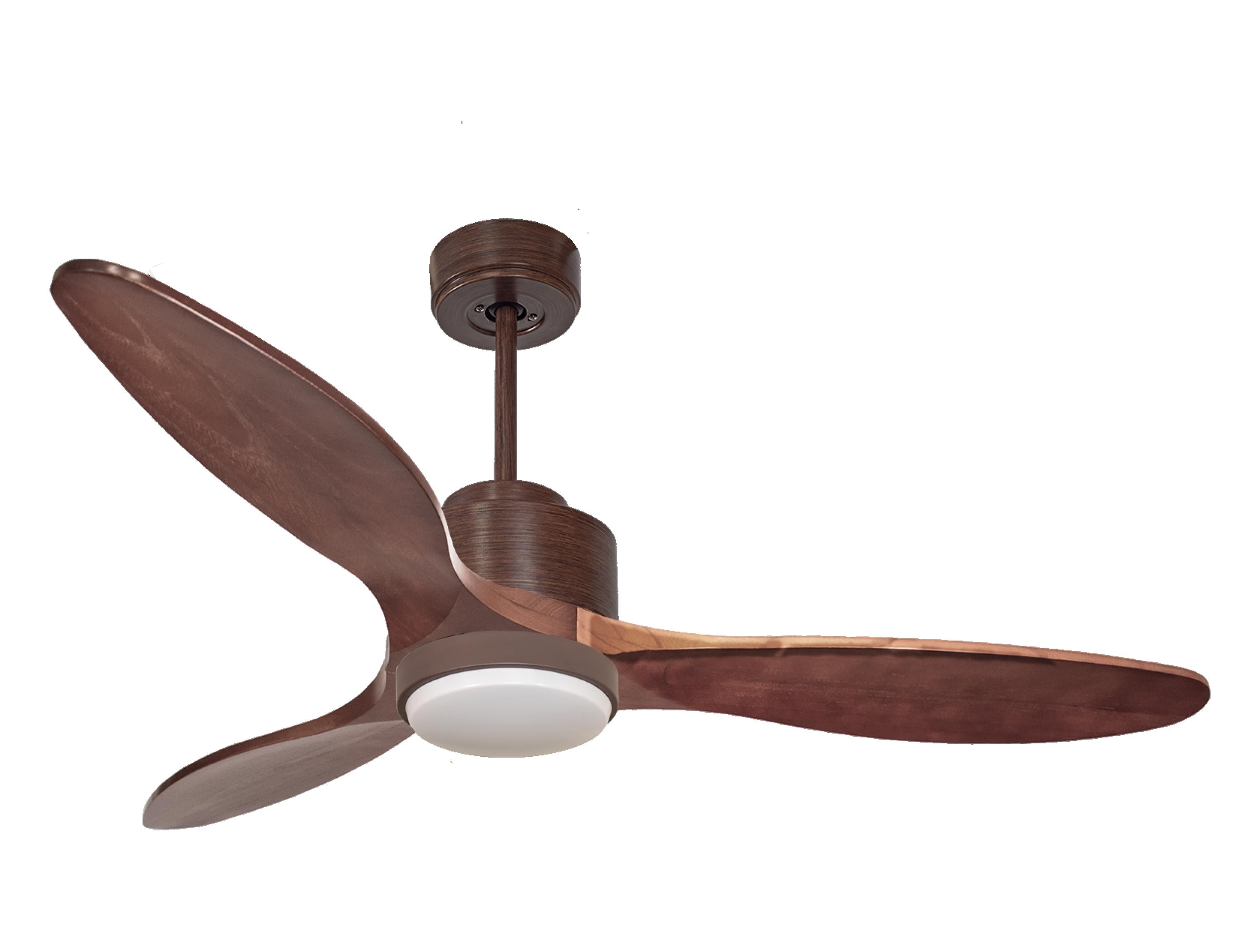 Ventilateur de plafond Réversible Thermostat Dimmable Wifi Moteur à courant continu Toits en pente Télécommande Lumière à trois tons Hypersilence Mémoire