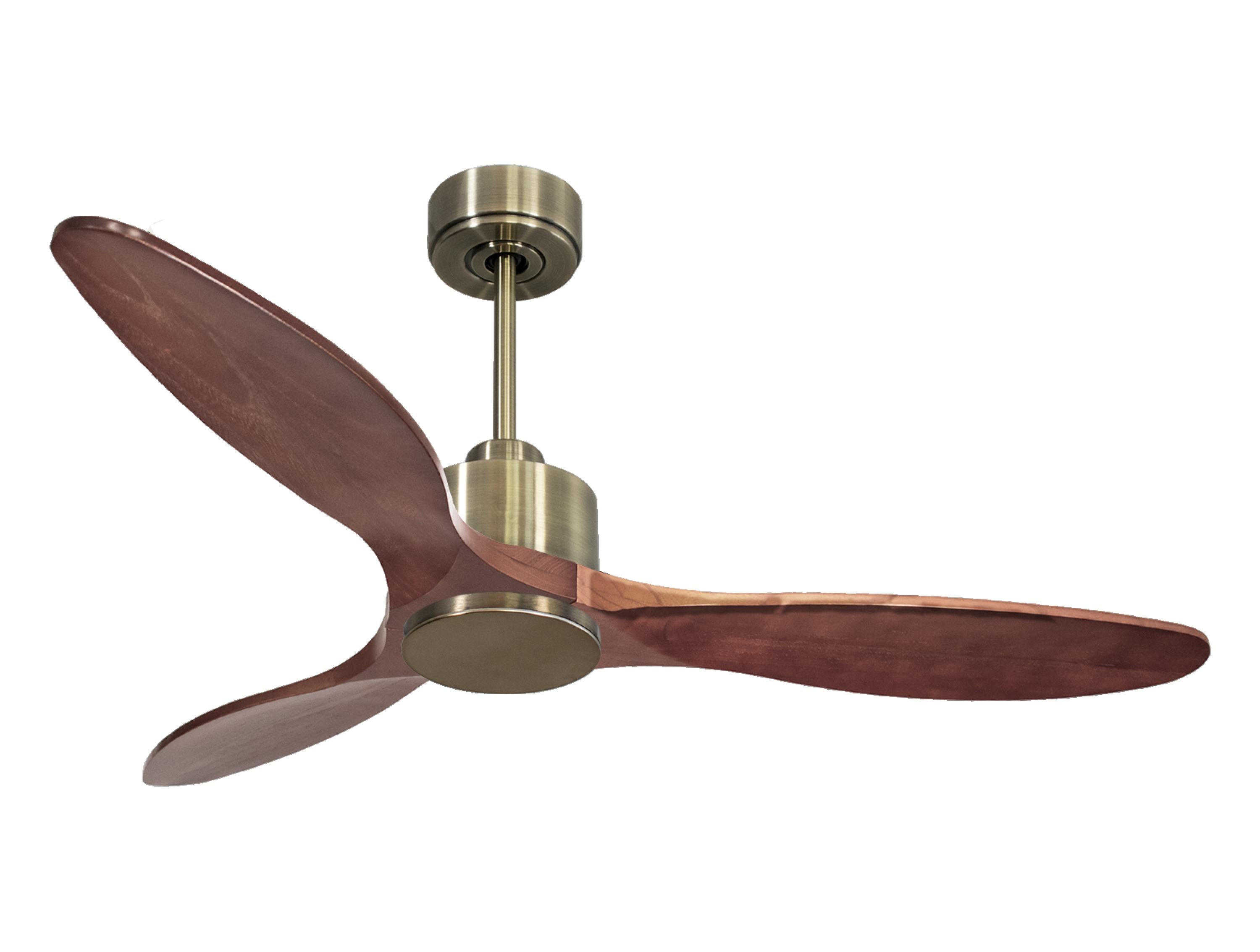 Ventilateur de plafond Réversible Thermostat Wifi Moteur à courant continu Toits en pente Télécommande Hypersilence Mémoire