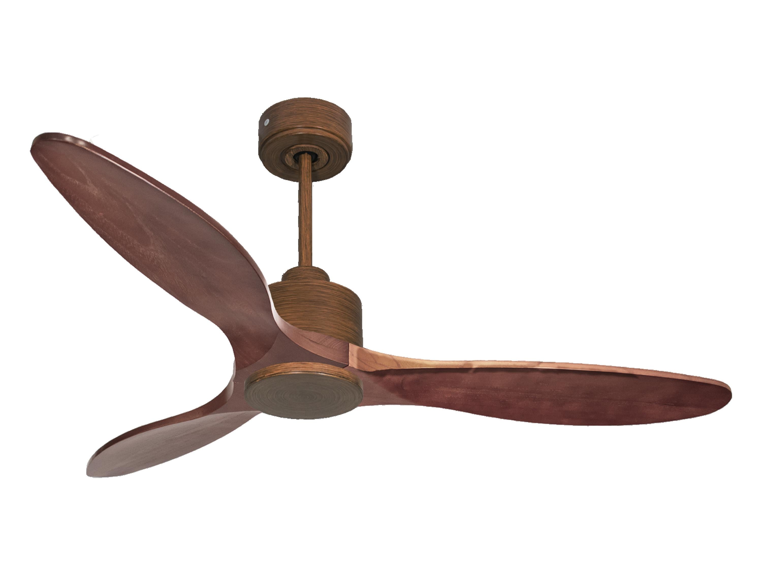 Ventilateur de plafond Réversible Thermostat Wifi Moteur à courant continu Toits en pente Télécommande Hypersilence Mémoire